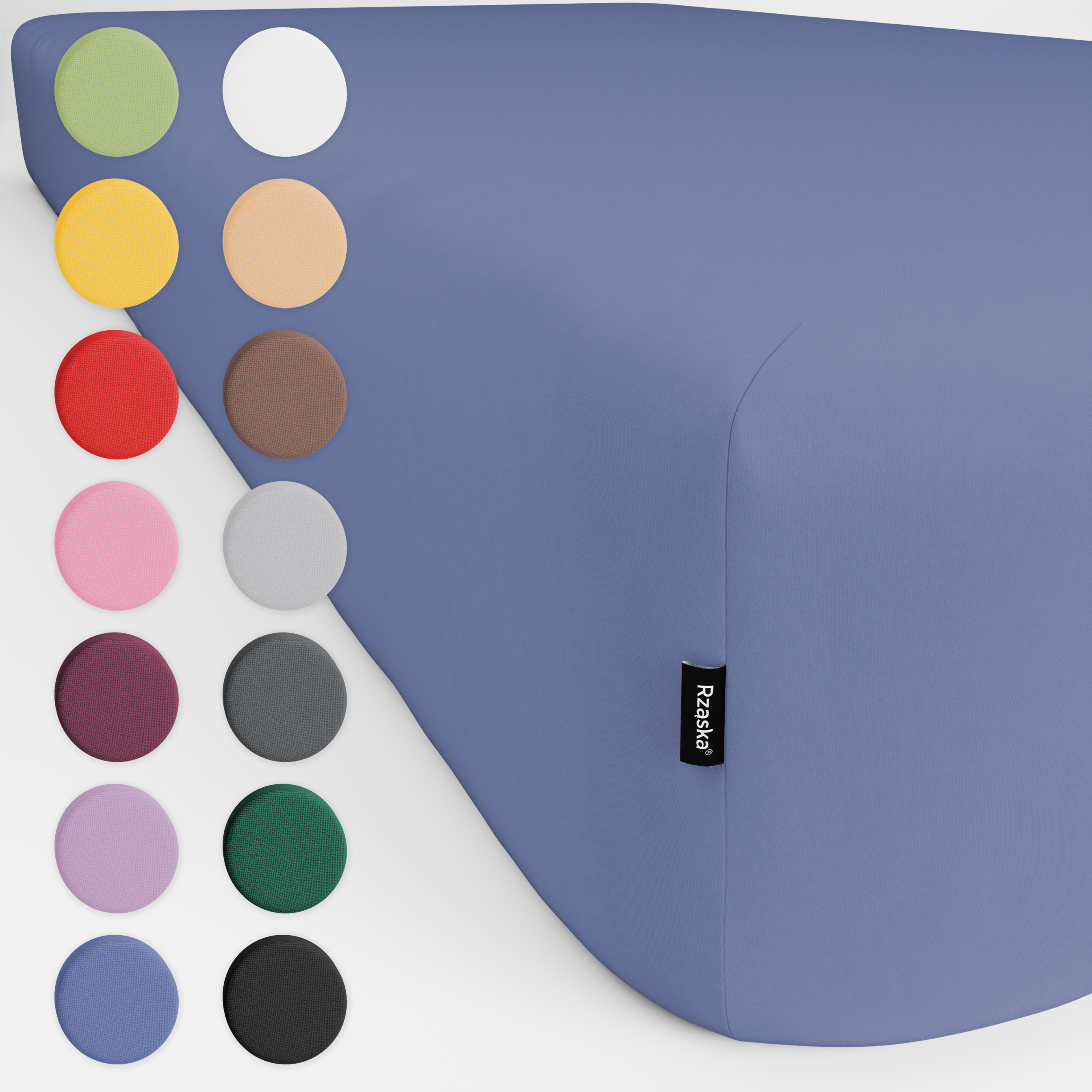 Prześcieradła z gumką Rząska® w rozmiarze 60x120 cm, wykonane z bawełny na wysokość materaca cm z kolekcji WOW! w kolorze Tru Blu, ciemnoniebieskim.