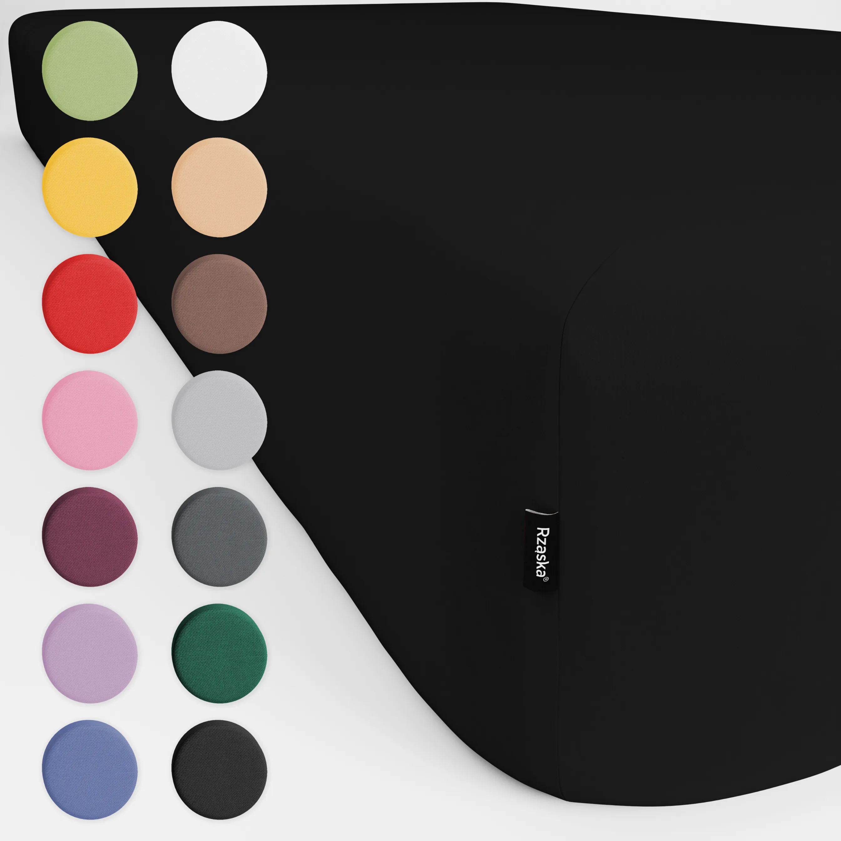 Prześcieradła z gumką Rząska® w rozmiarze 200x220 cm, wykonane z bawełny na wysokość materaca cm z kolekcji WOW! w kolorze Beyond Black, czarnym.