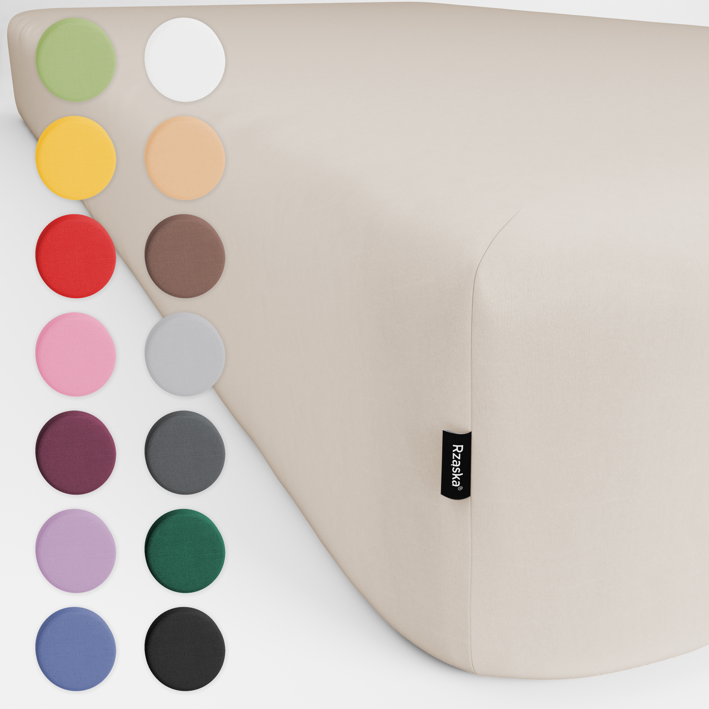 Prześcieradła z gumką Rząska® w rozmiarze 140x200 cm, wykonane z bawełny na wysokość materaca cm z kolekcji WOW! w kolorze Vanilla & Co., ecru.