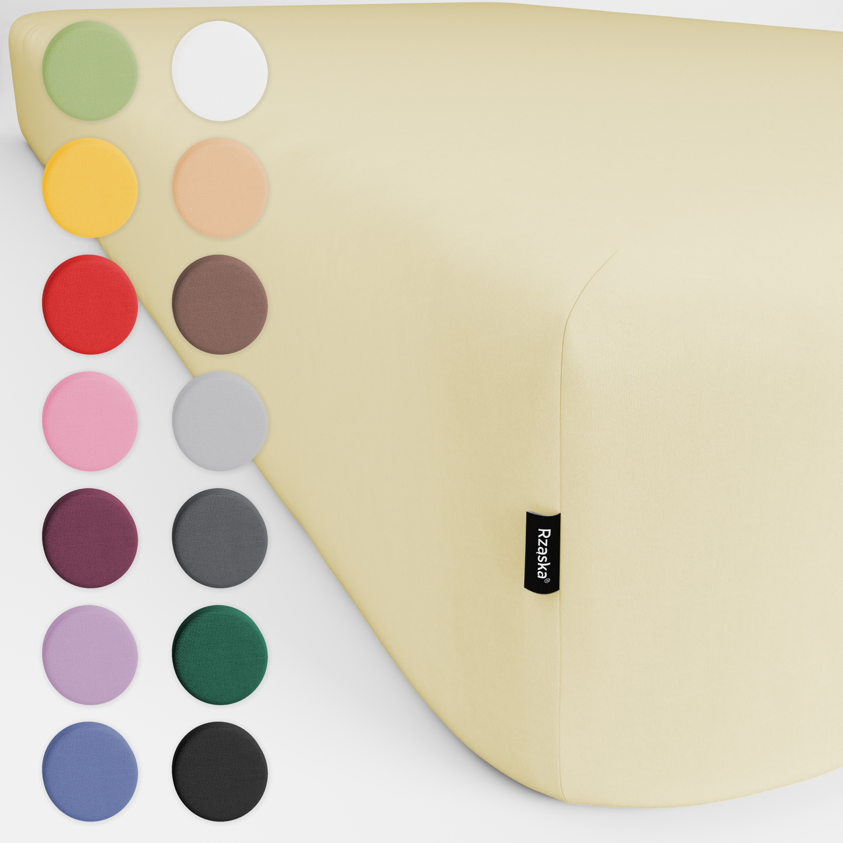 Prześcieradła z gumką Rząska® w rozmiarze 180x200 cm, wykonane z bawełny na wysokość materaca cm z kolekcji WOW! w kolorze Lemon Cello, pastelowy żółty.