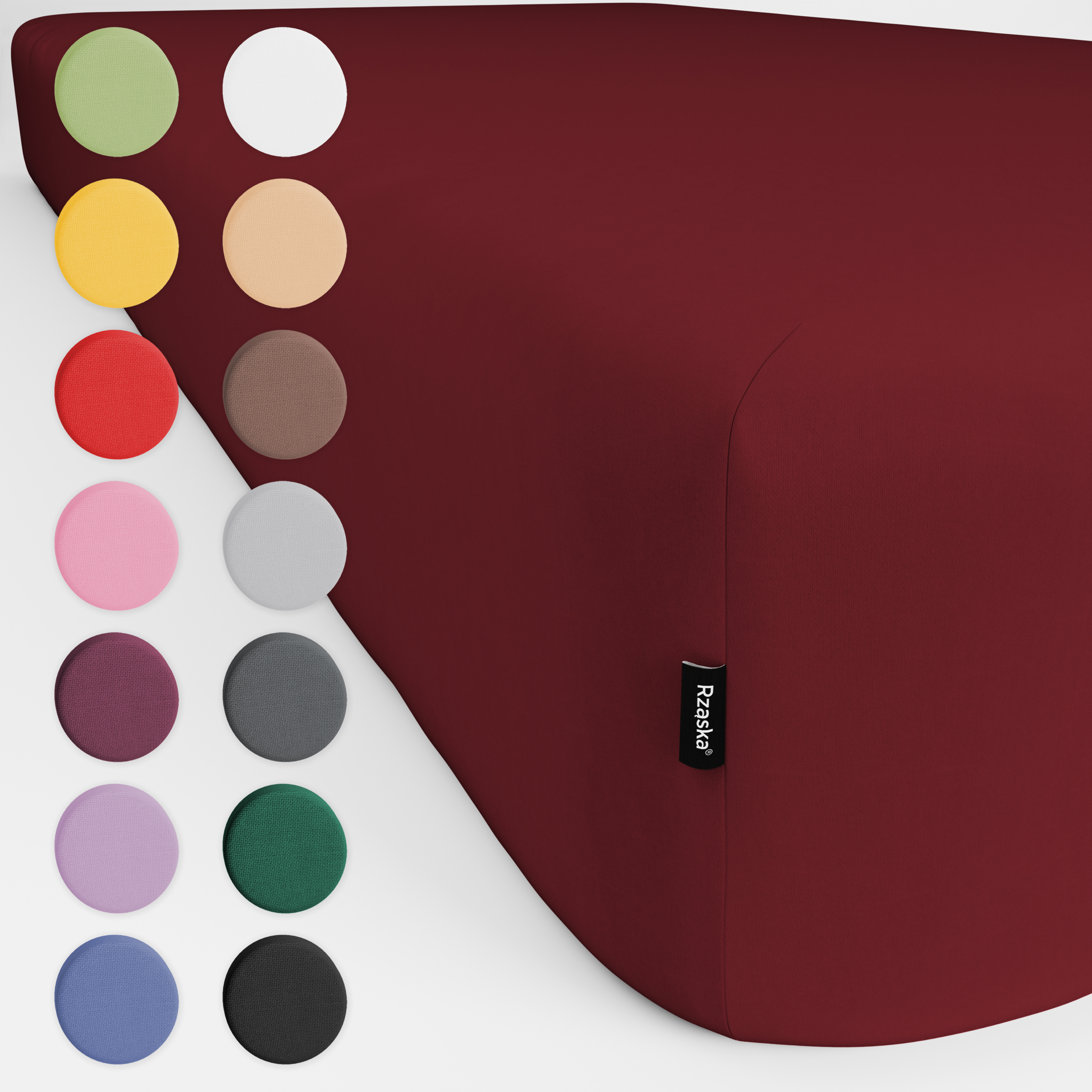 Prześcieradła z gumką Rząska® w rozmiarze 200x220 cm, wykonane z bawełny na wysokość materaca cm z kolekcji WOW! w kolorze Big Apples, bordowa czerwień.