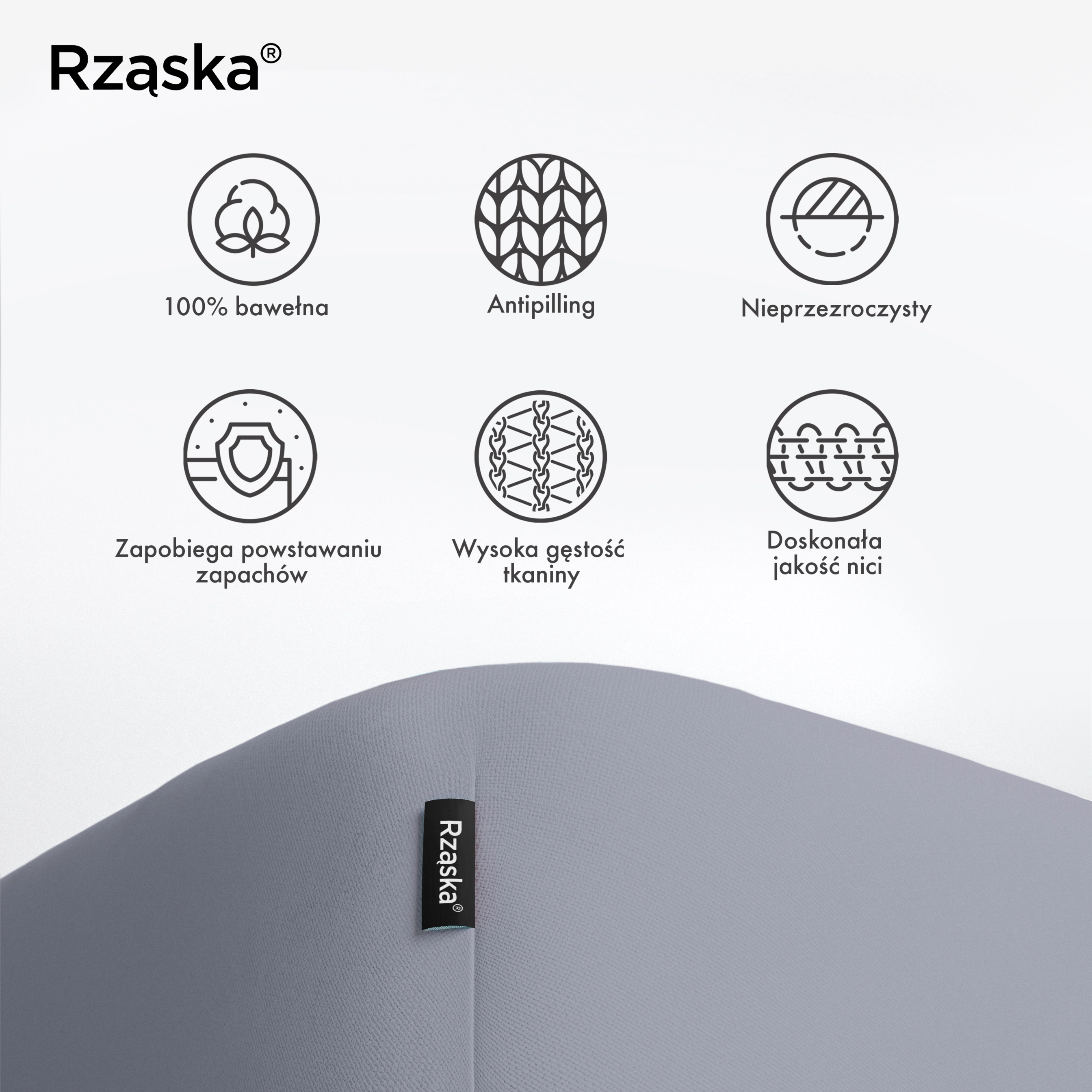 Prześcieradło Rząska® z gumką • 140 x 200 • Kolekcja Wow!: Graceful Grayce (Jasnoszary) • 100% bawełna, nieprzezroczyste, bez zagnieceń • na wysokość materaca do 15 cm