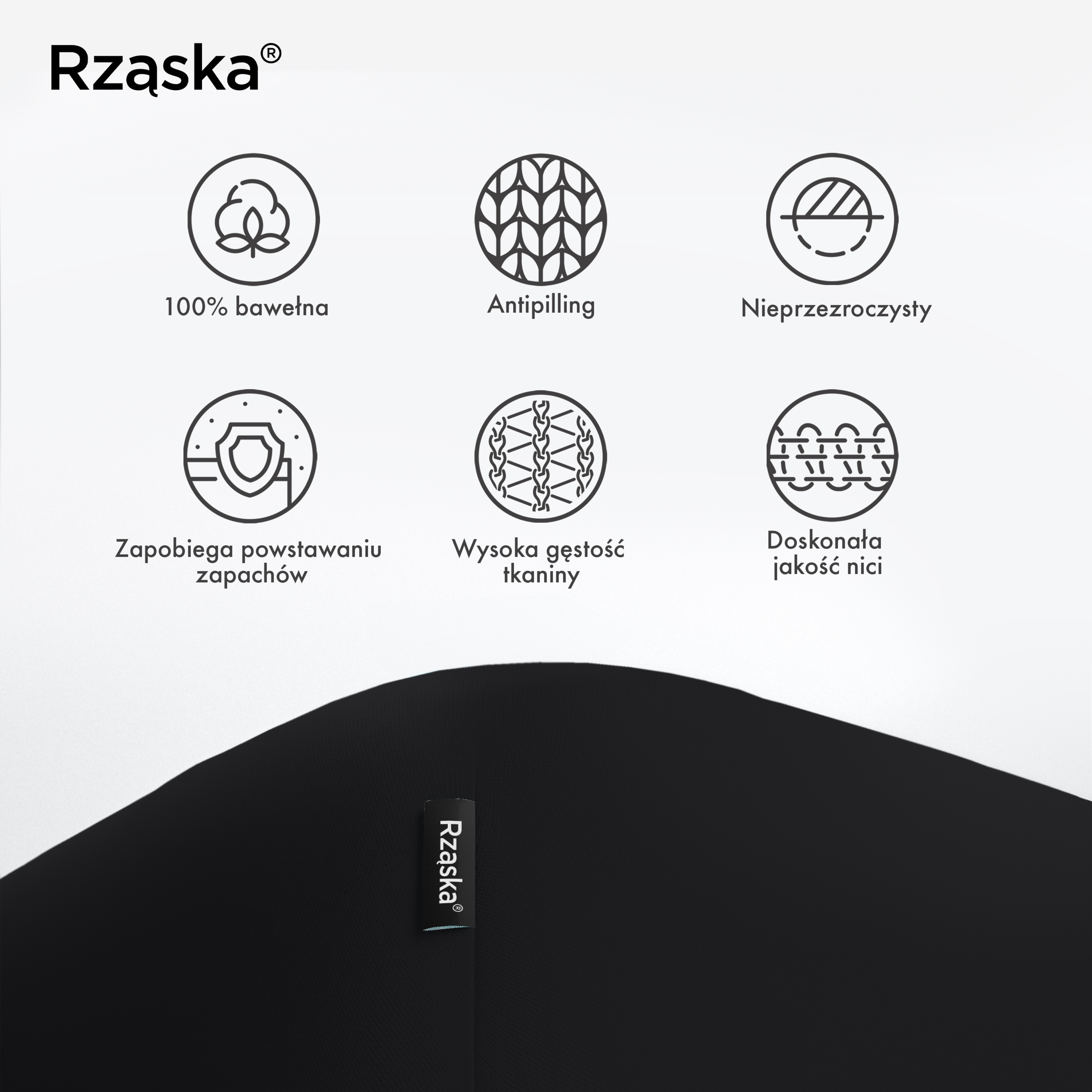 Prześcieradła z gumką Rząska® w rozmiarze 80x160 cm, wykonane z bawełny na wysokość materaca cm z kolekcji WOW! w kolorze Beyond Black, czarnym.