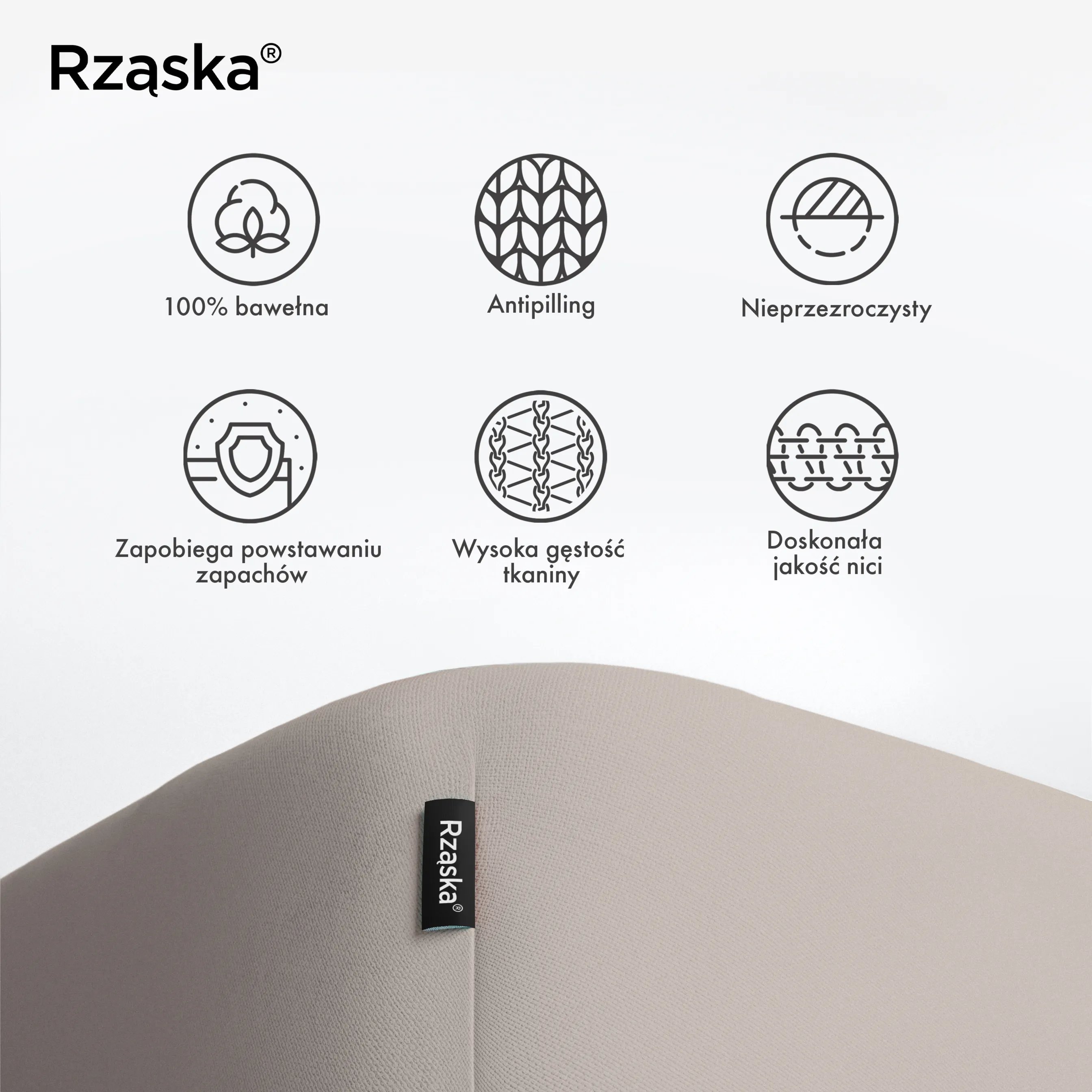 Prześcieradła z gumką Rząska® w rozmiarze 200x200 cm, wykonane z bawełny na wysokość materaca cm z kolekcji WOW! w kolorze Vanilla & Co., ecru.
