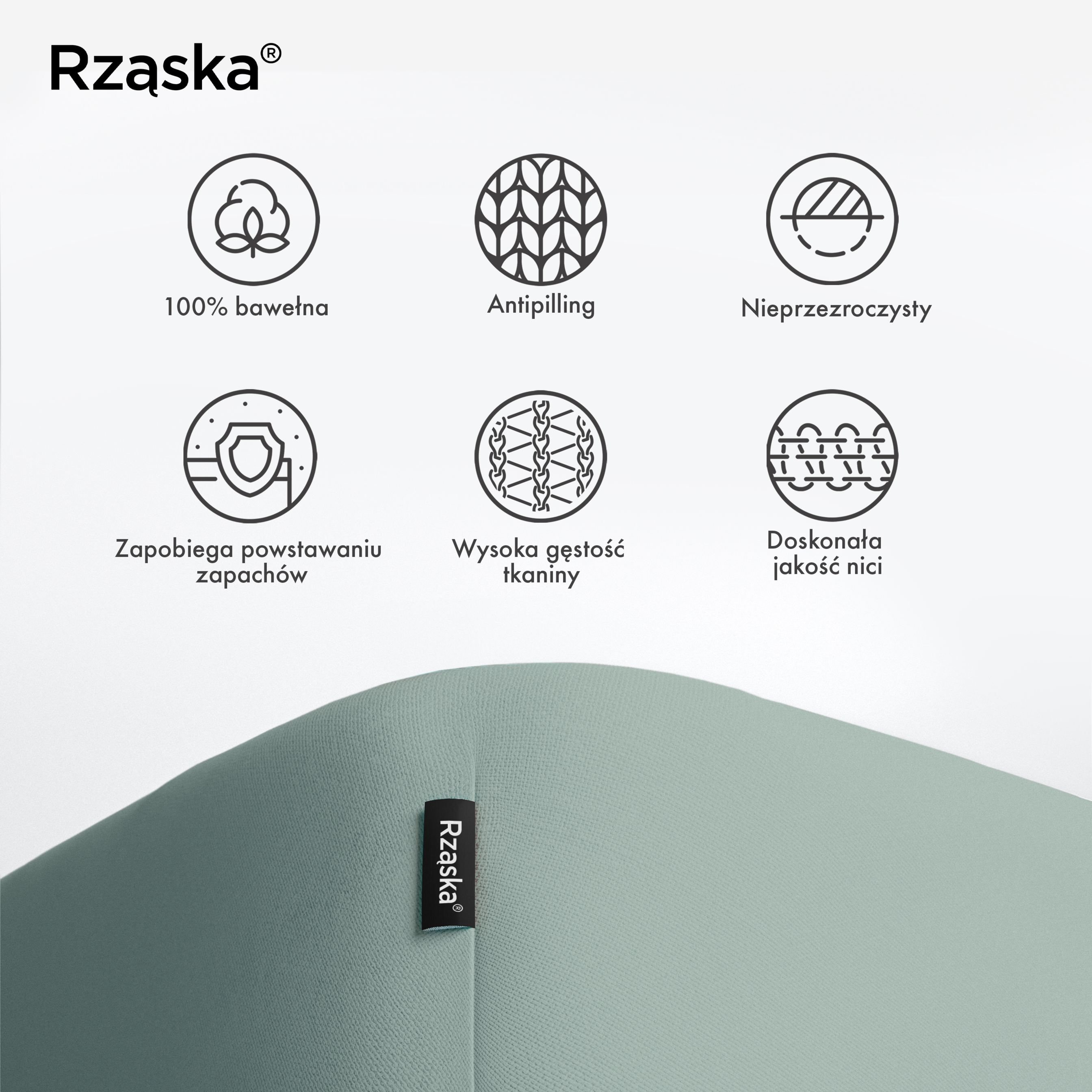 Prześcieradła z gumką Rząska® w rozmiarze 80x200 cm, wykonane z bawełny na wysokość materaca cm z kolekcji WOW! w kolorze Élysées Macarons, zielono-szarym.