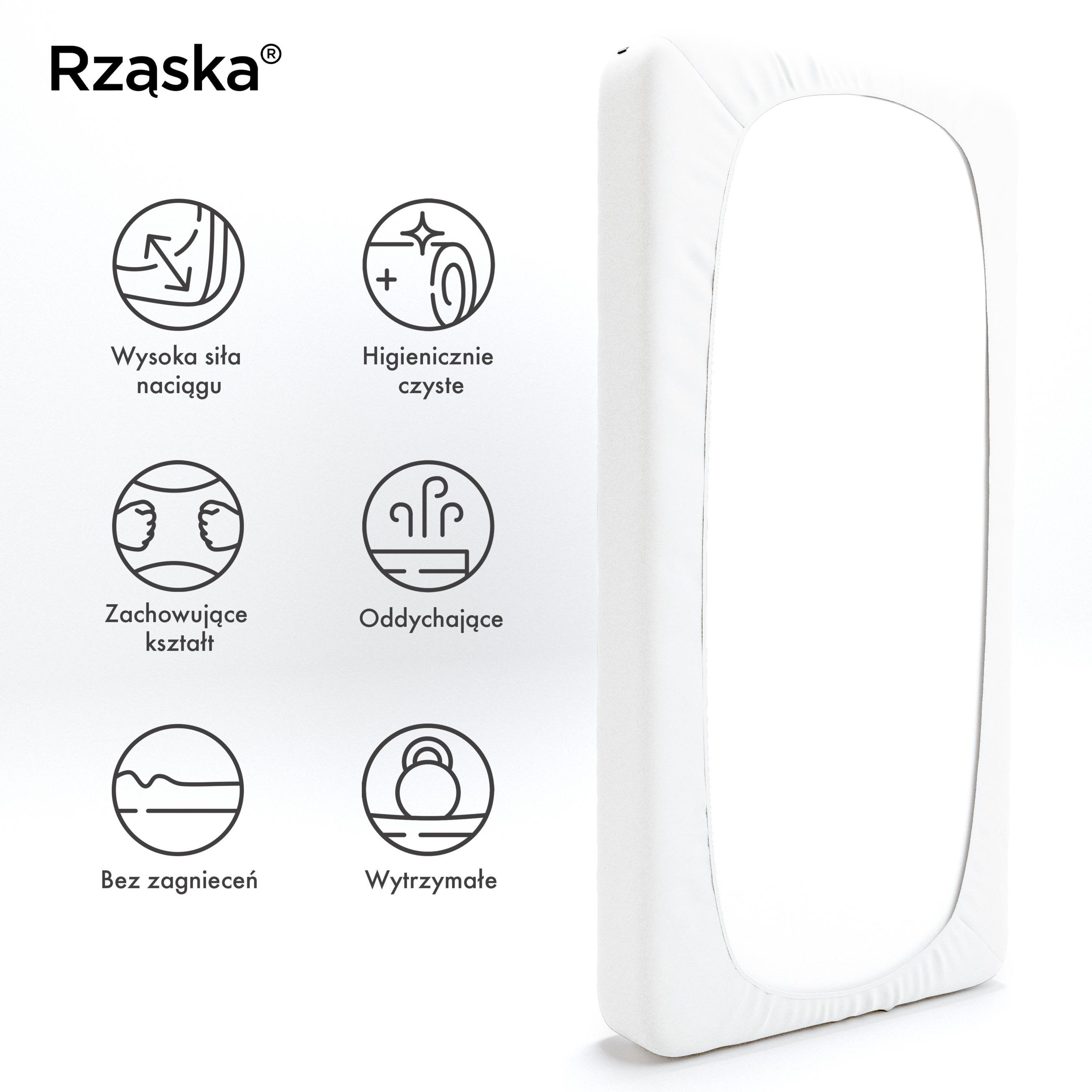 Prześcieradła z gumką Rząska® w rozmiarze 70x200 cm, wykonane z bawełny na wysokość materaca cm z kolekcji WOW! w kolorze Fluff White, białym.