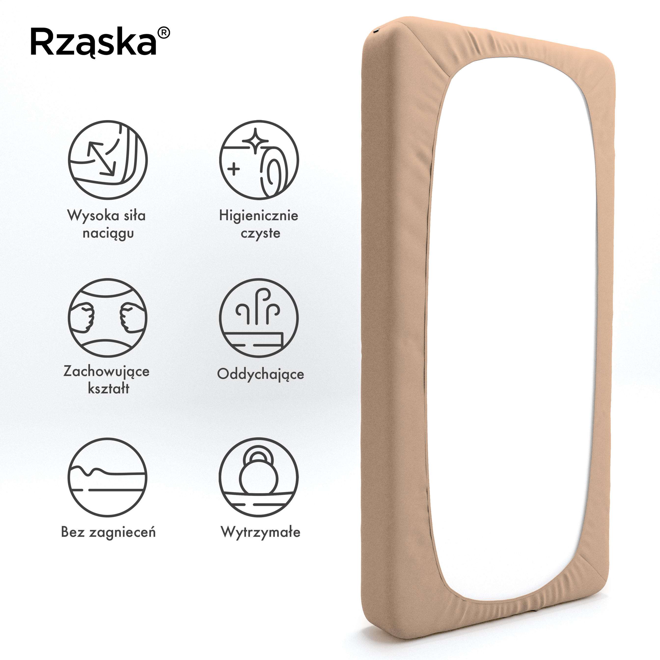 Prześcieradła z gumką Rząska® w rozmiarze 70x200 cm, wykonane z bawełny na wysokość materaca cm z kolekcji WOW! w kolorze Apricot Unleashed, morelowym.