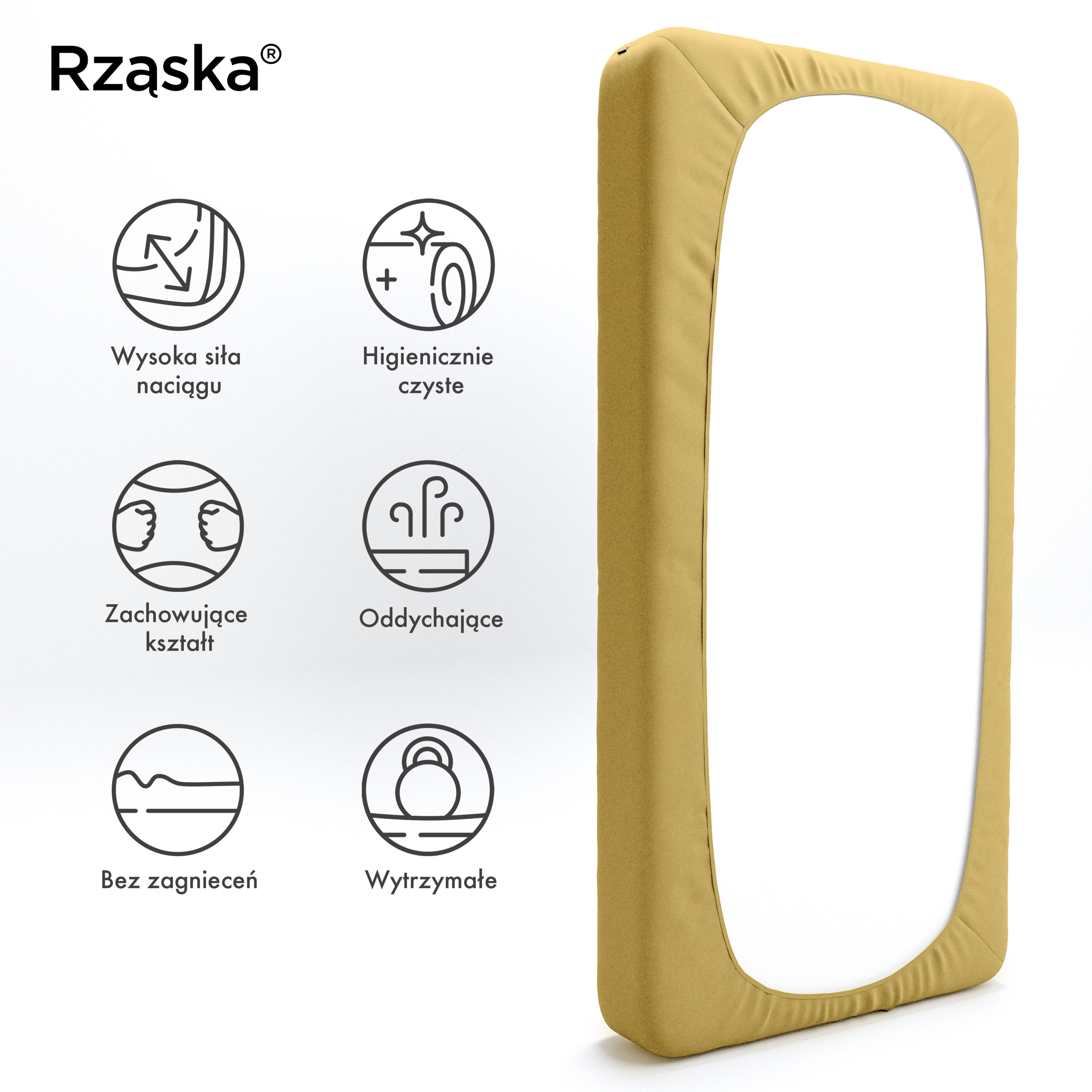 Prześcieradła z gumką Rząska® w rozmiarze 60x120 cm, wykonane z bawełny na wysokość materaca cm z kolekcji WOW! w kolorze Hello Yellow, żółtym.