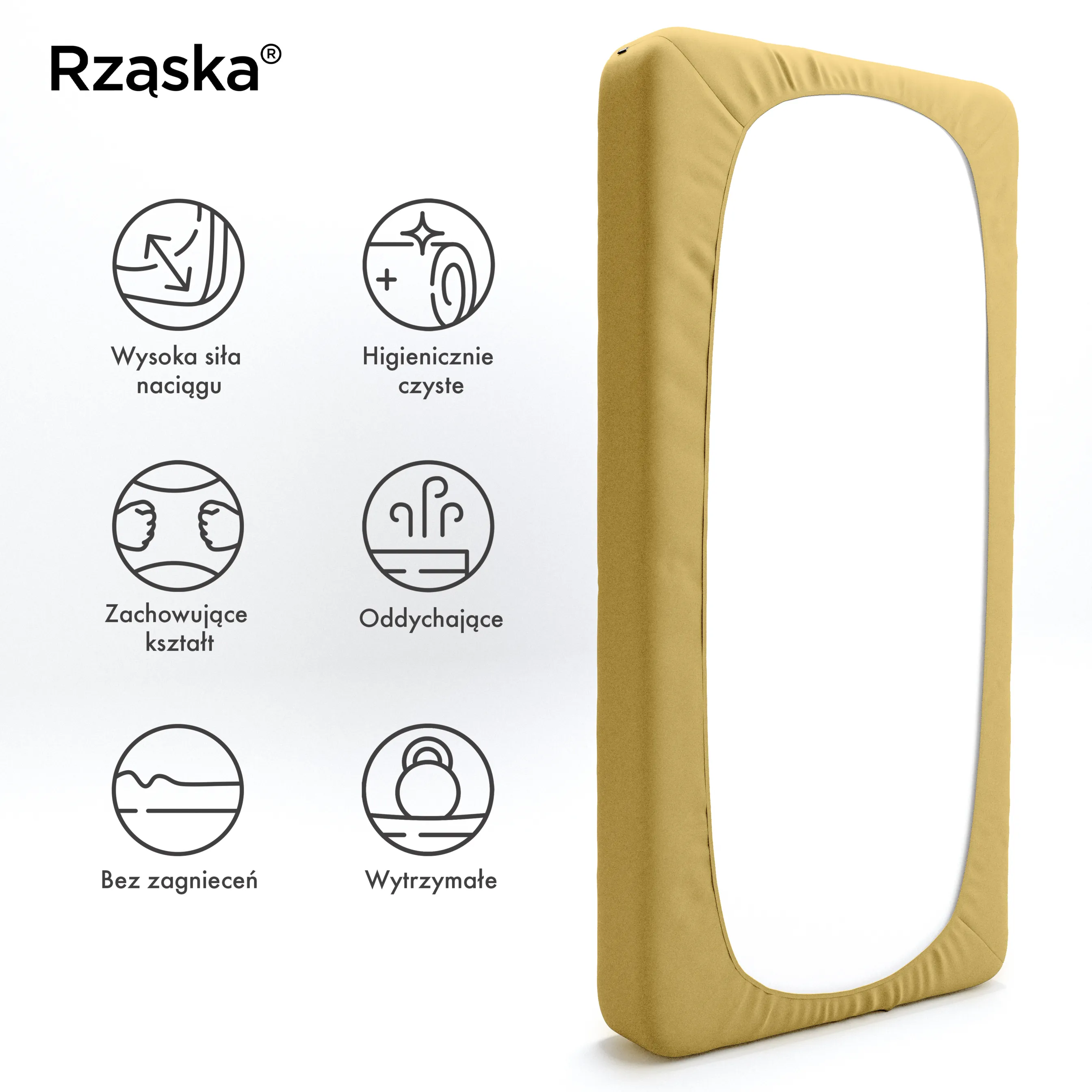 Prześcieradła z gumką Rząska® w rozmiarze 120x200 cm, wykonane z bawełny na wysokość materaca cm z kolekcji WOW! w kolorze Hello Yellow, żółtym.