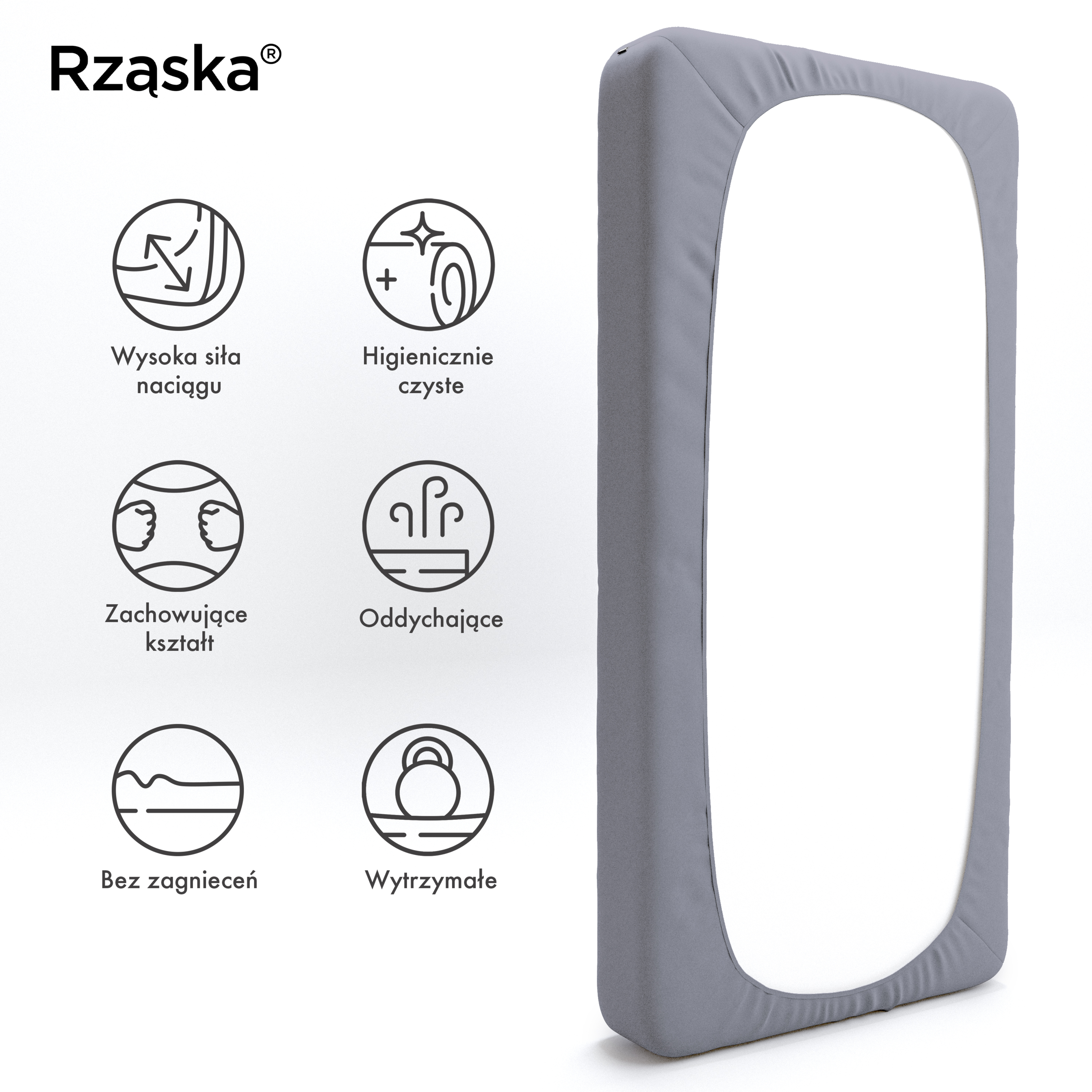 Prześcieradła z gumką Rząska® w rozmiarze 60x120 cm, wykonane z bawełny na wysokość materaca cm z kolekcji WOW! w kolorze Graceful Grayce, jasnoszarym.