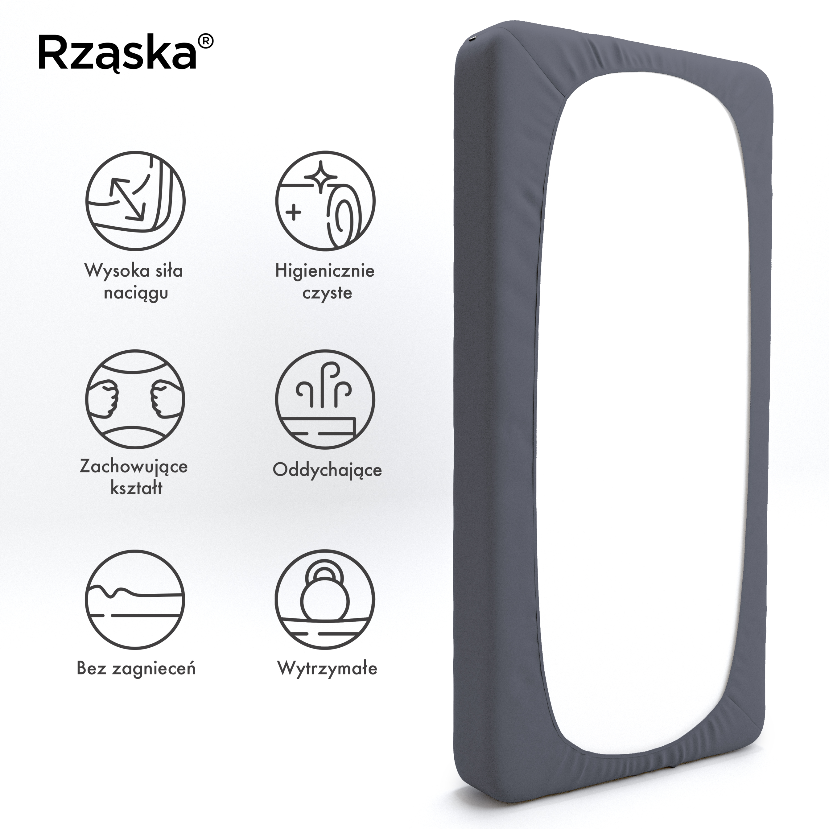 Prześcieradła z gumką Rząska® w rozmiarze 60x120 cm, wykonane z bawełny na wysokość materaca cm z kolekcji WOW! w kolorze Odcienie Shades of Earl Gray, ciemnoszarym.