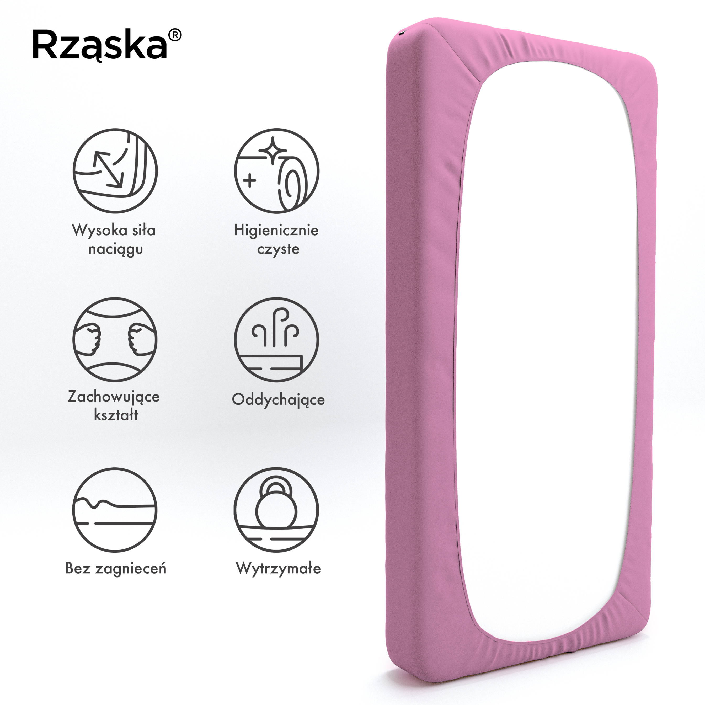 Prześcieradła z gumką Rząska® w rozmiarze 60x120 cm, wykonane z bawełny na wysokość materaca cm z kolekcji WOW! w kolorze Let me Pink!, różowym.