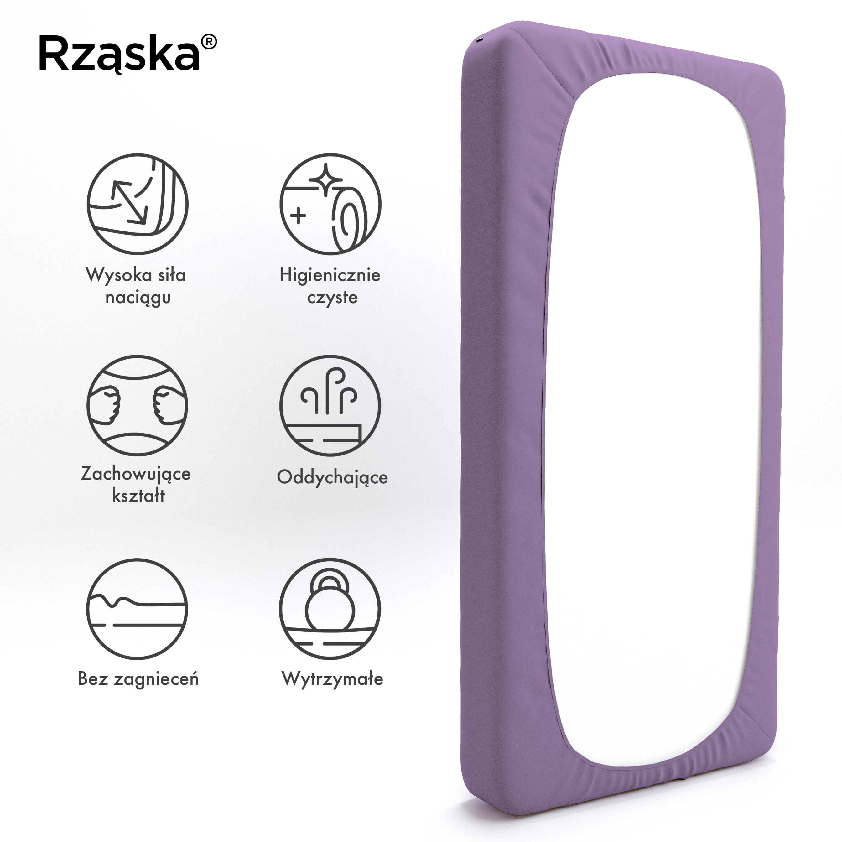 Prześcieradła z gumką Rząska® w rozmiarze 60x120 cm, wykonane z bawełny na wysokość materaca cm z kolekcji WOW! w kolorze Violette, fioletowym jasnym.