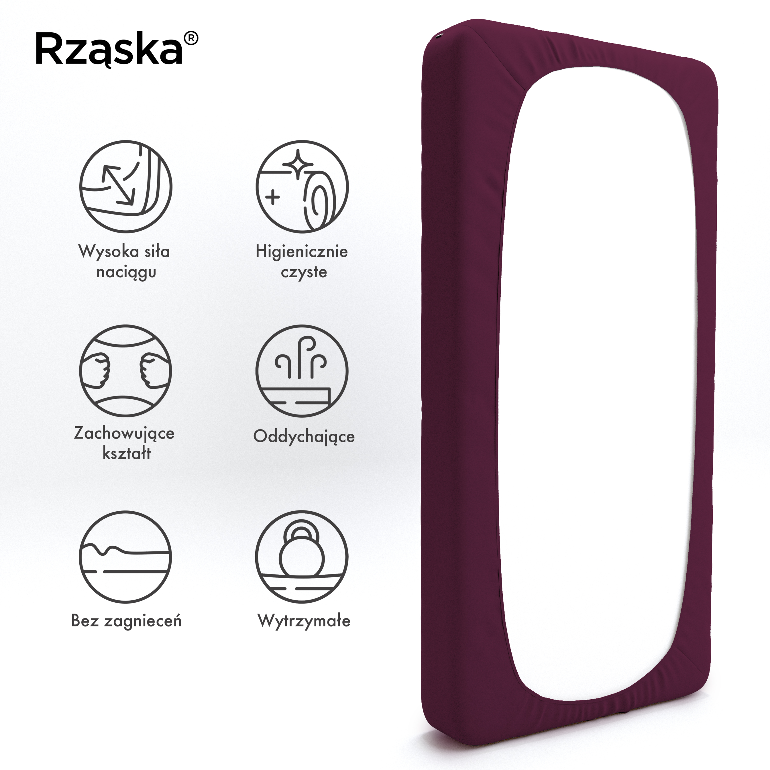 Prześcieradła z gumką Rząska® w rozmiarze 60x120 cm, wykonane z bawełny na wysokość materaca cm z kolekcji WOW! w kolorze Purple Matter, fioletowym ciemnym.