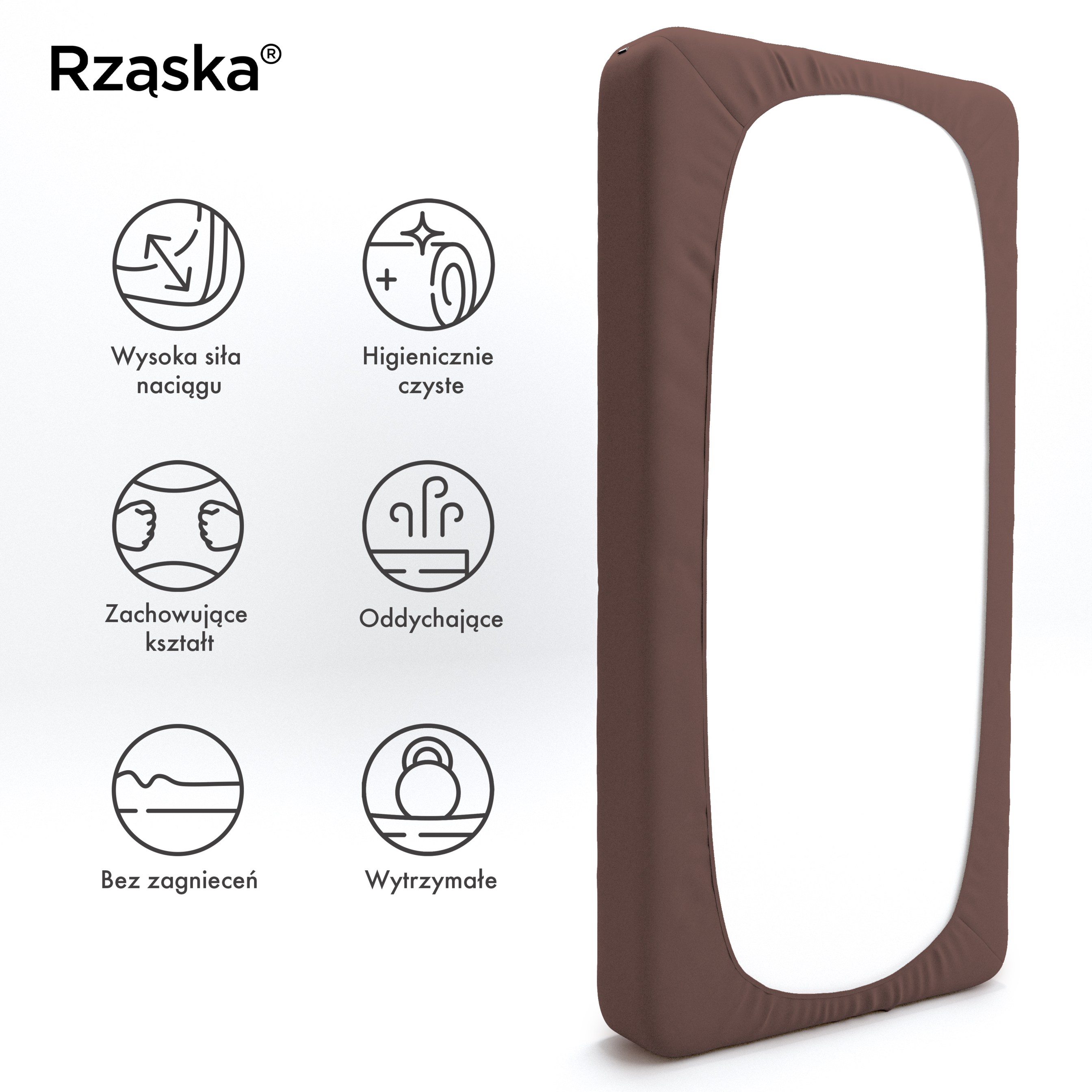 Prześcieradła z gumką Rząska® w rozmiarze 60x120 cm, wykonane z bawełny na wysokość materaca cm z kolekcji WOW! w kolorze Espresso Yourself, brązowym.