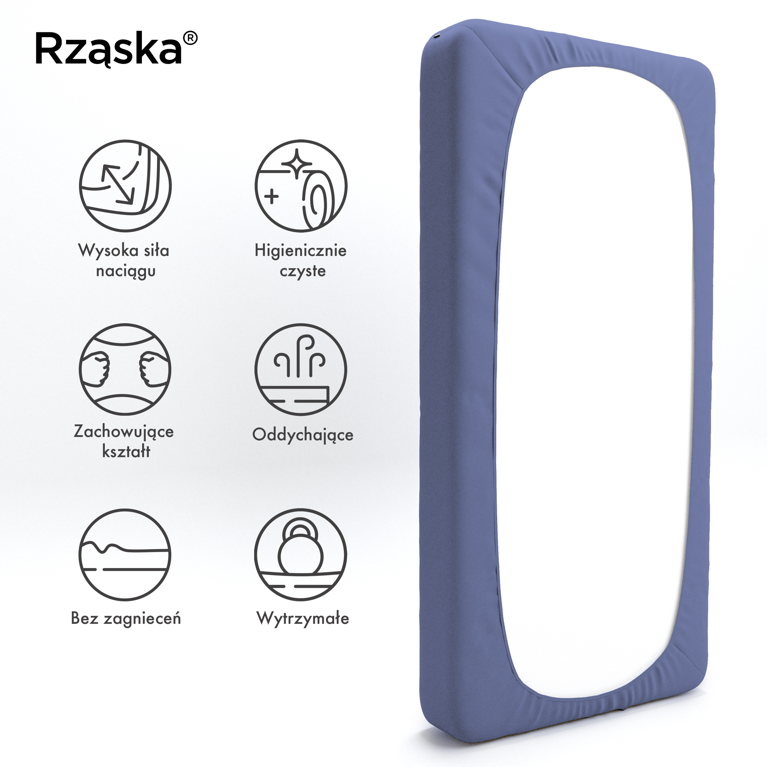 Prześcieradła z gumką Rząska® w rozmiarze 120x200 cm, wykonane z bawełny na wysokość materaca cm z kolekcji WOW! w kolorze Tru Blu, ciemnoniebieskim.