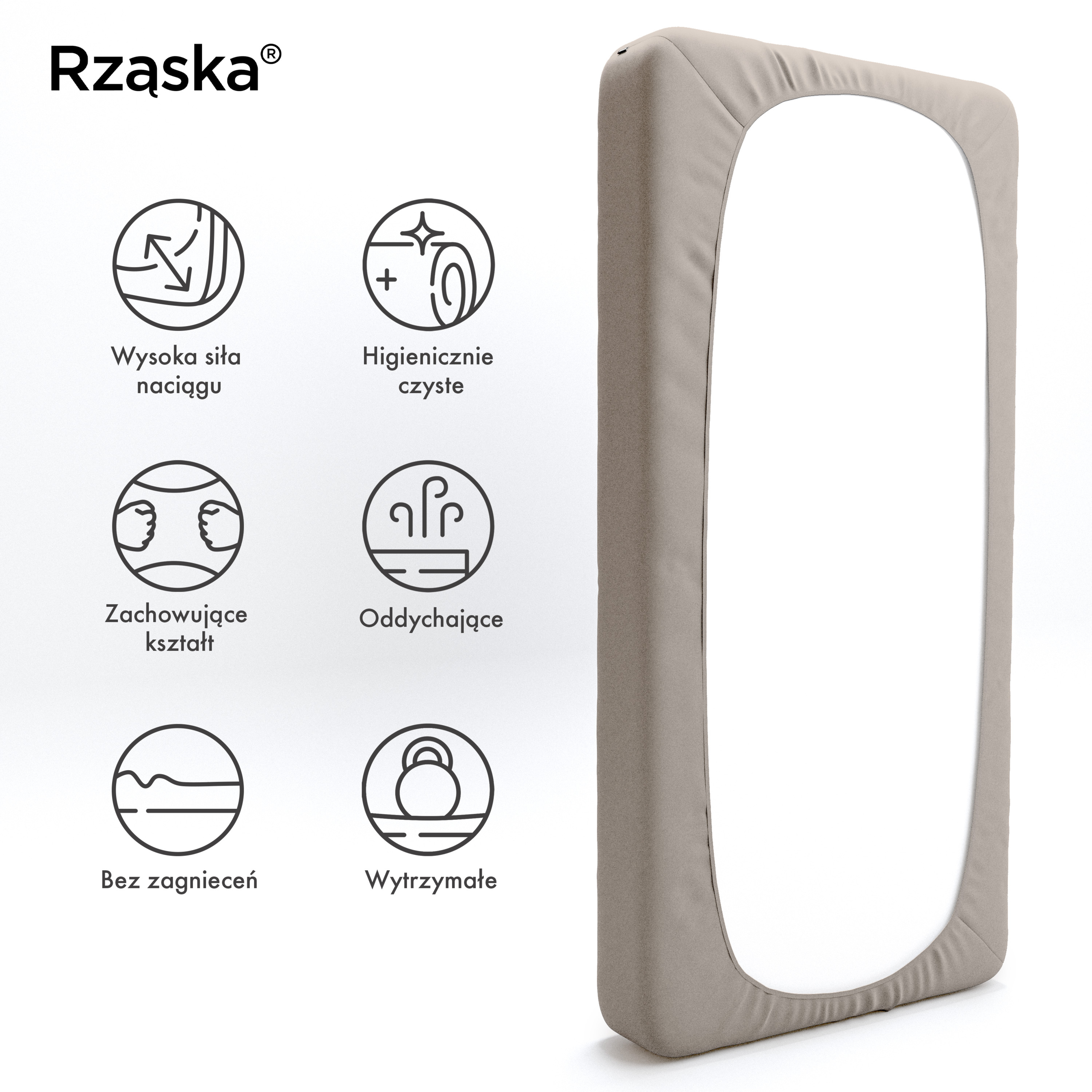 Prześcieradła z gumką Rząska® w rozmiarze 140x200 cm, wykonane z bawełny na wysokość materaca cm z kolekcji WOW! w kolorze Vanilla & Co., ecru.