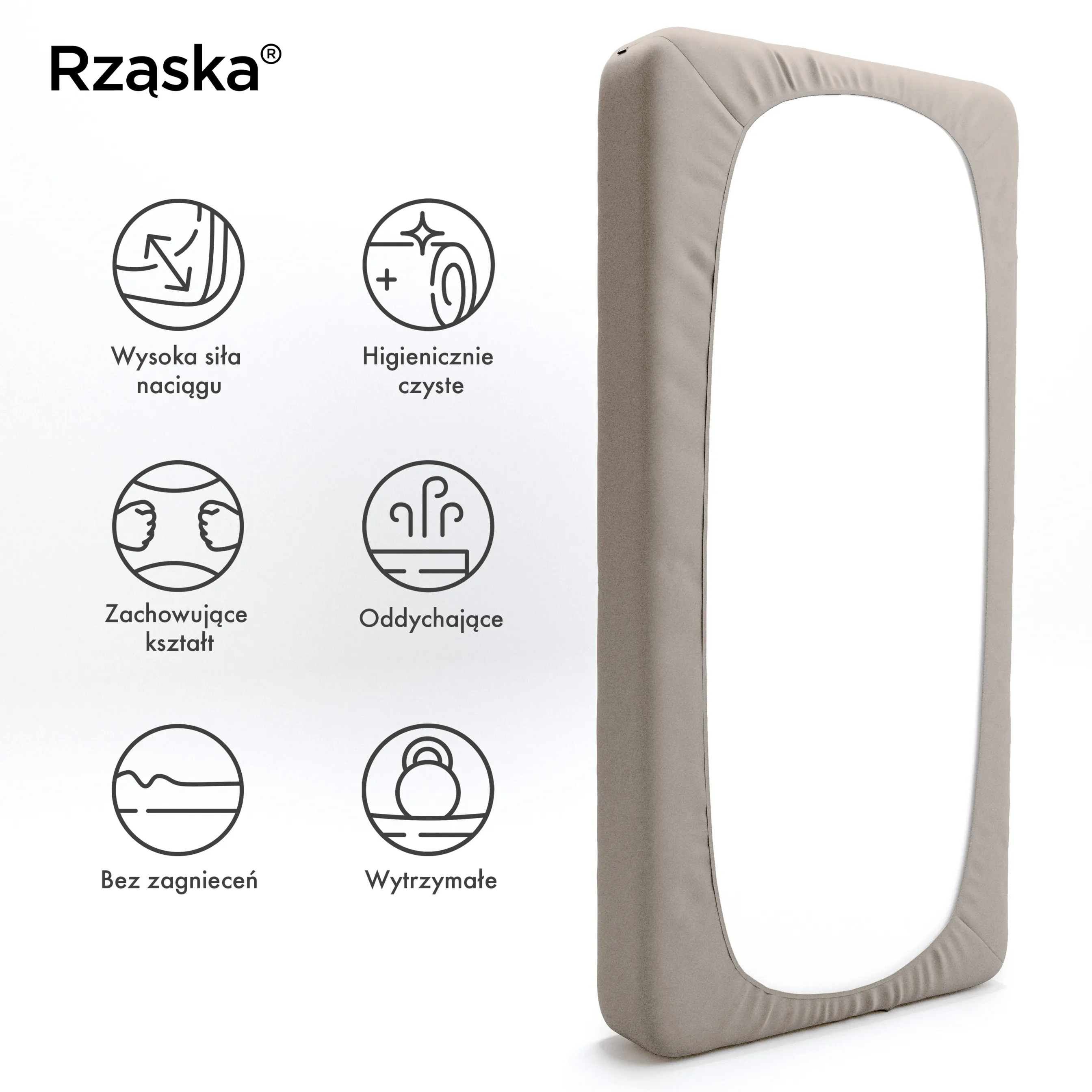 Prześcieradła z gumką Rząska® w rozmiarze 200x200 cm, wykonane z bawełny na wysokość materaca cm z kolekcji WOW! w kolorze Vanilla & Co., ecru.