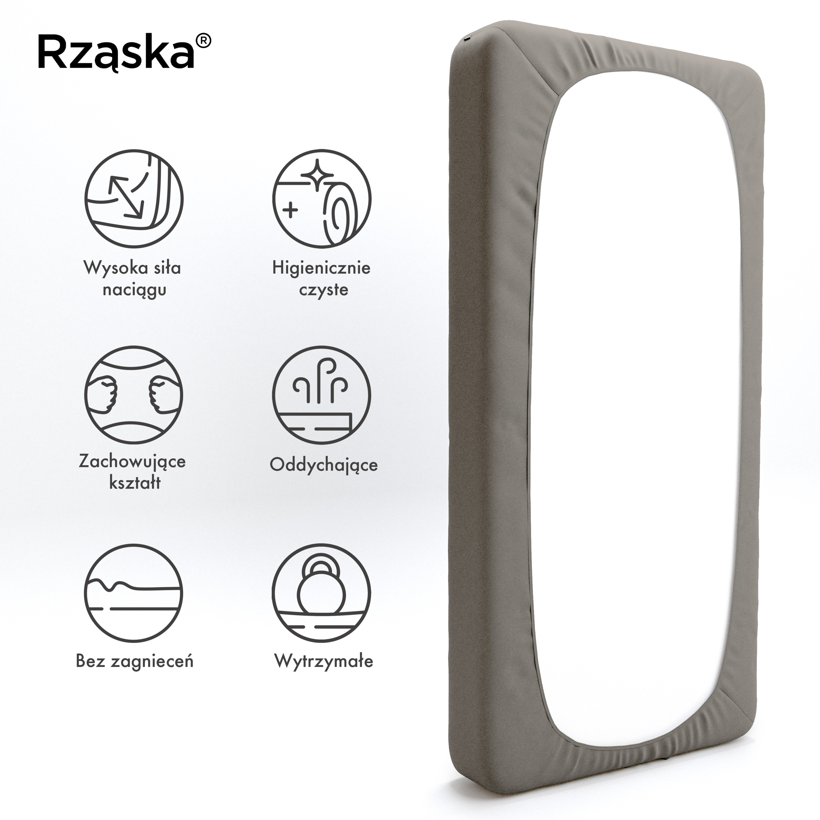 Prześcieradła z gumką Rząska® w rozmiarze 200x220 cm, wykonane z bawełny na wysokość materaca cm z kolekcji WOW! w kolorze Mocha Mia!, cappuccino.