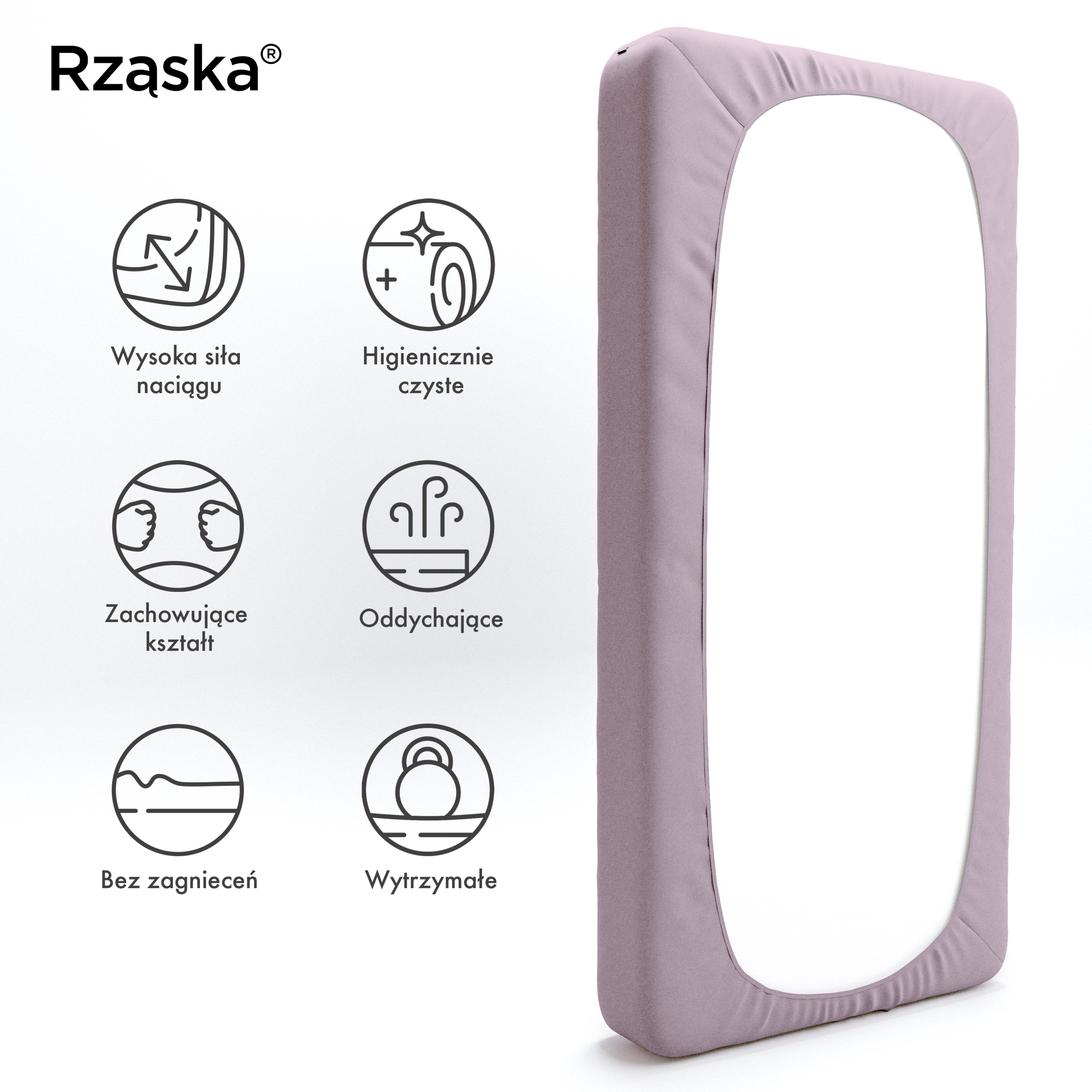 Prześcieradła z gumką Rząska® w rozmiarze 60x120 cm, wykonane z bawełny na wysokość materaca cm z kolekcji WOW! w kolorze Lavender Haze, pastelowy fiolet.