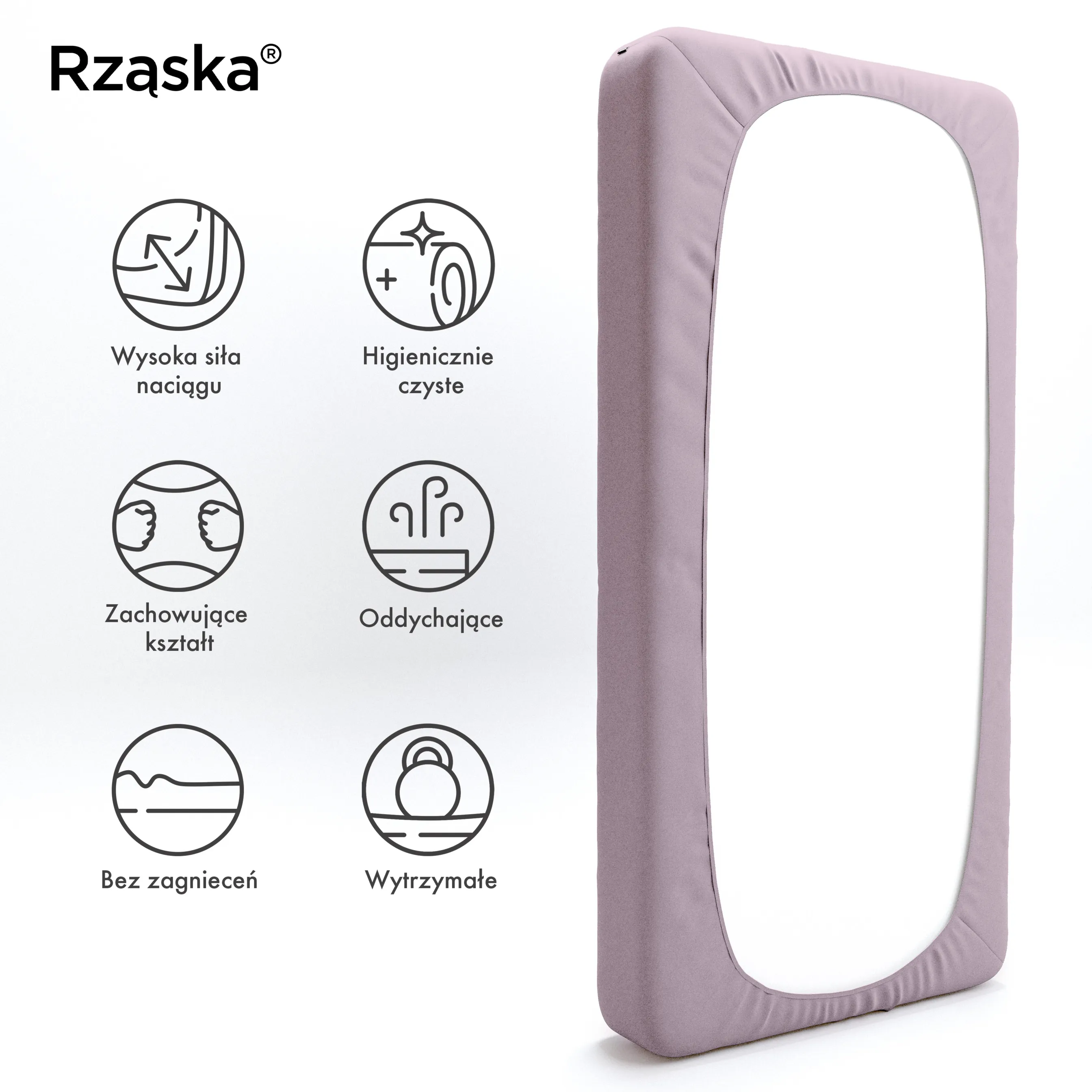 Prześcieradła z gumką Rząska® w rozmiarze 100x200 cm, wykonane z bawełny na wysokość materaca cm z kolekcji WOW! w kolorze Lavender Haze, pastelowy fiolet.
