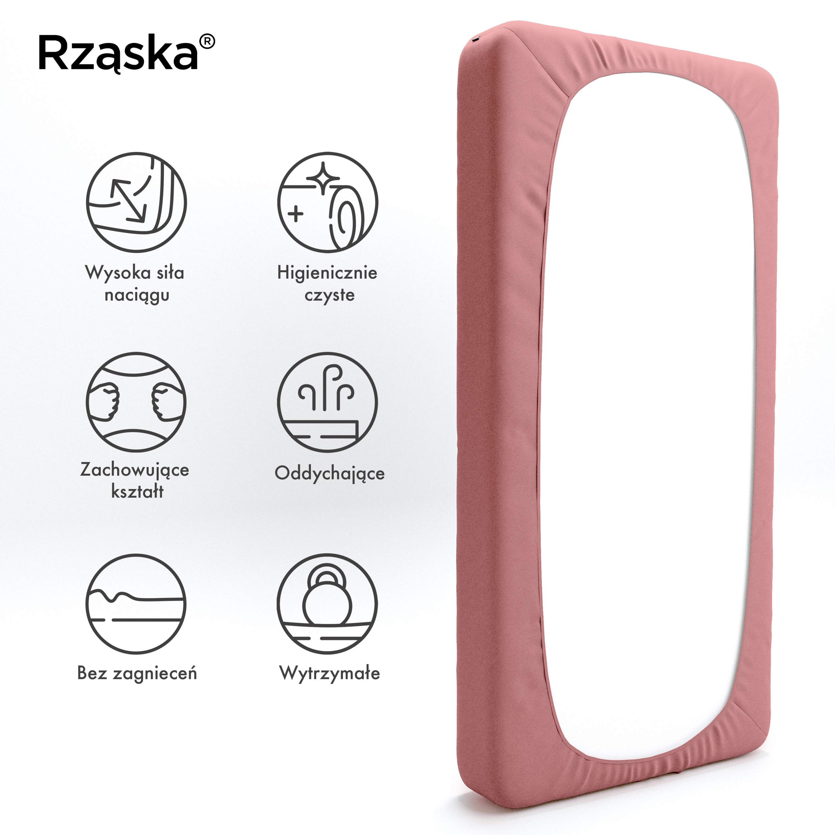 Prześcieradła z gumką Rząska® w rozmiarze 60x120 cm, wykonane z bawełny na wysokość materaca cm z kolekcji WOW! w kolorze Pink Fiction, zgaszony róż.