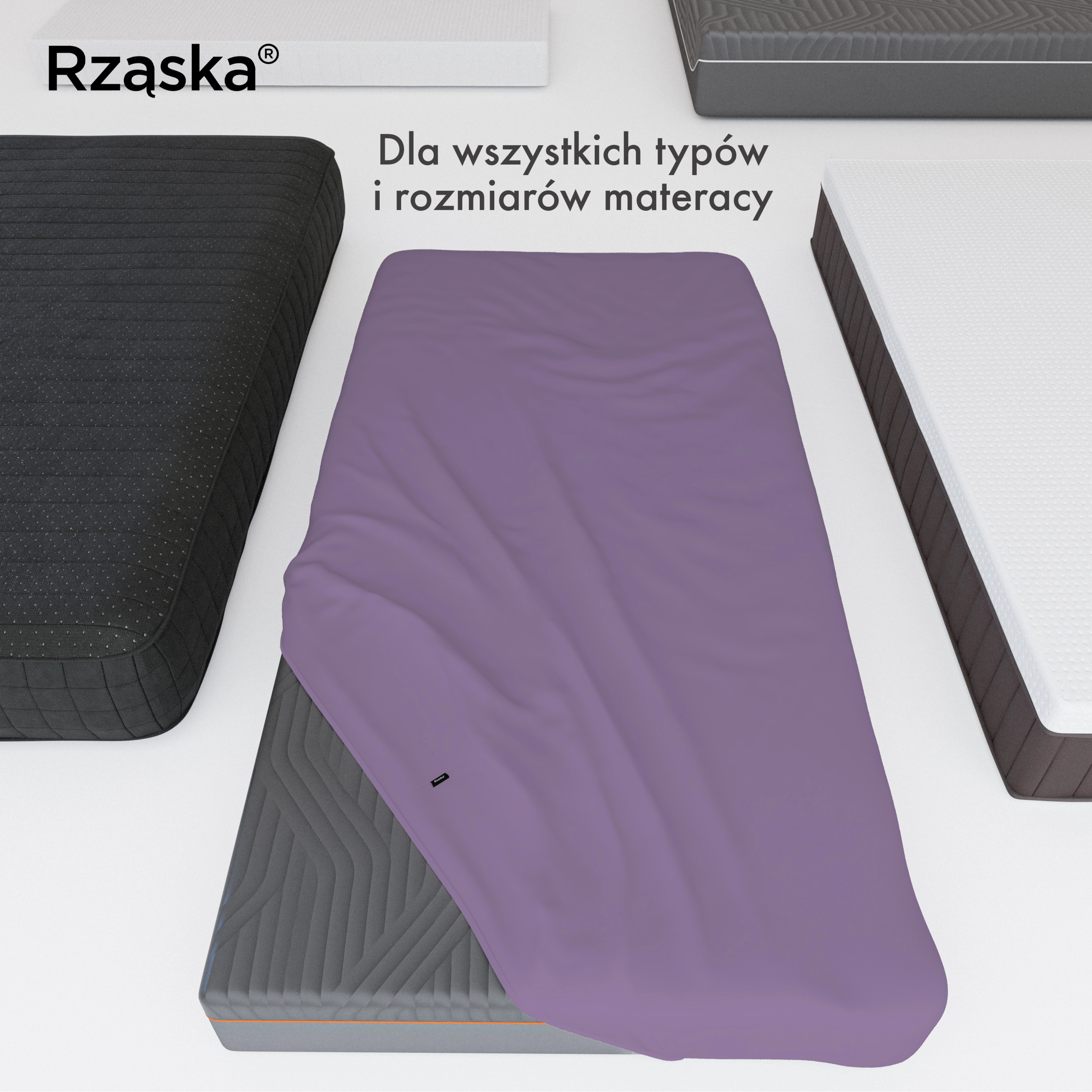 Prześcieradło Rząska® z gumką • 200 x 220 • Kolekcja Wow!: Violette (Fioletowy jasny) • 100% bawełna, nieprzezroczyste, bez zagnieceń • na wysokość materaca do 25 cm