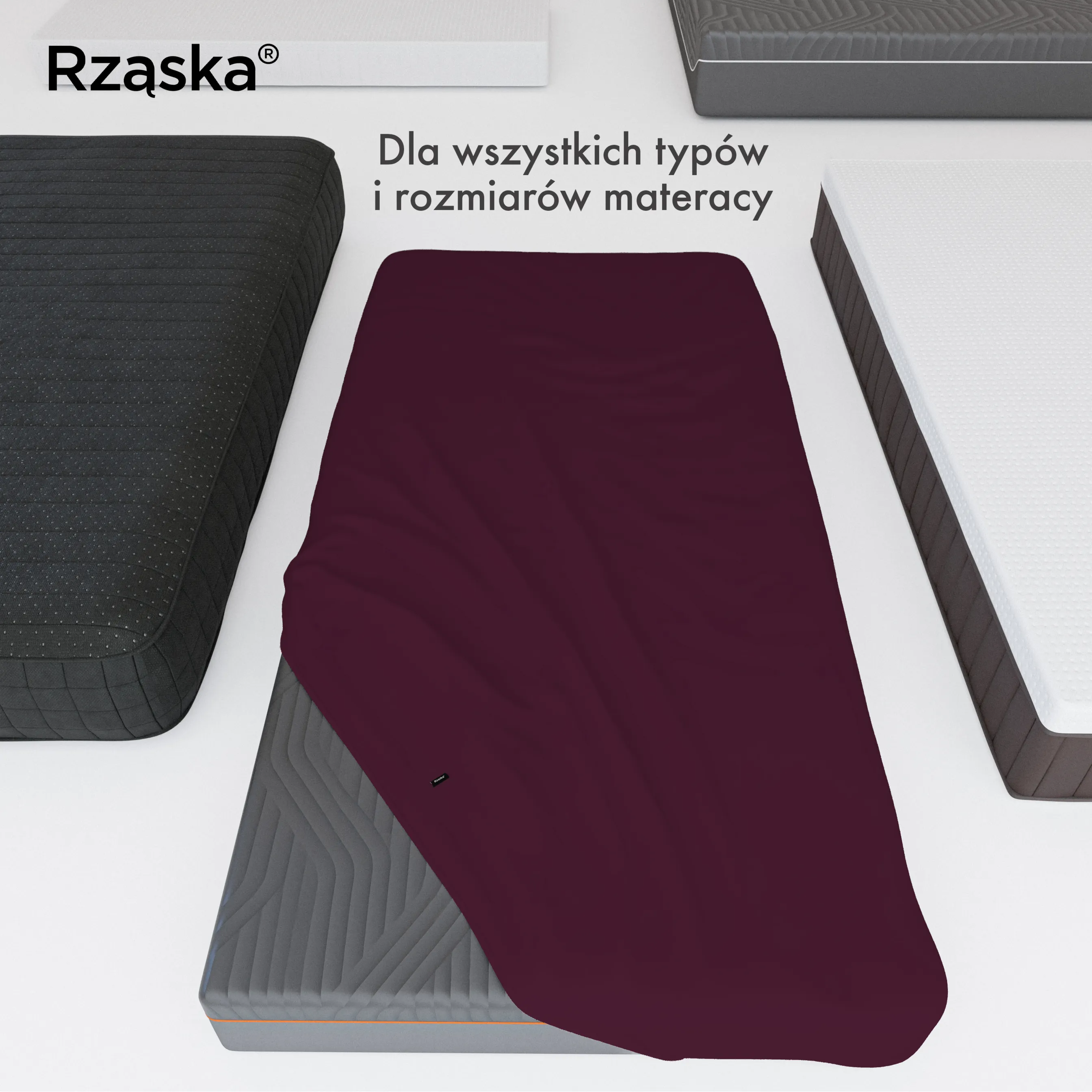 Prześcieradła z gumką Rząska® w rozmiarze 200x200 cm, wykonane z bawełny na wysokość materaca cm z kolekcji WOW! w kolorze Purple Matter, fioletowym ciemnym.