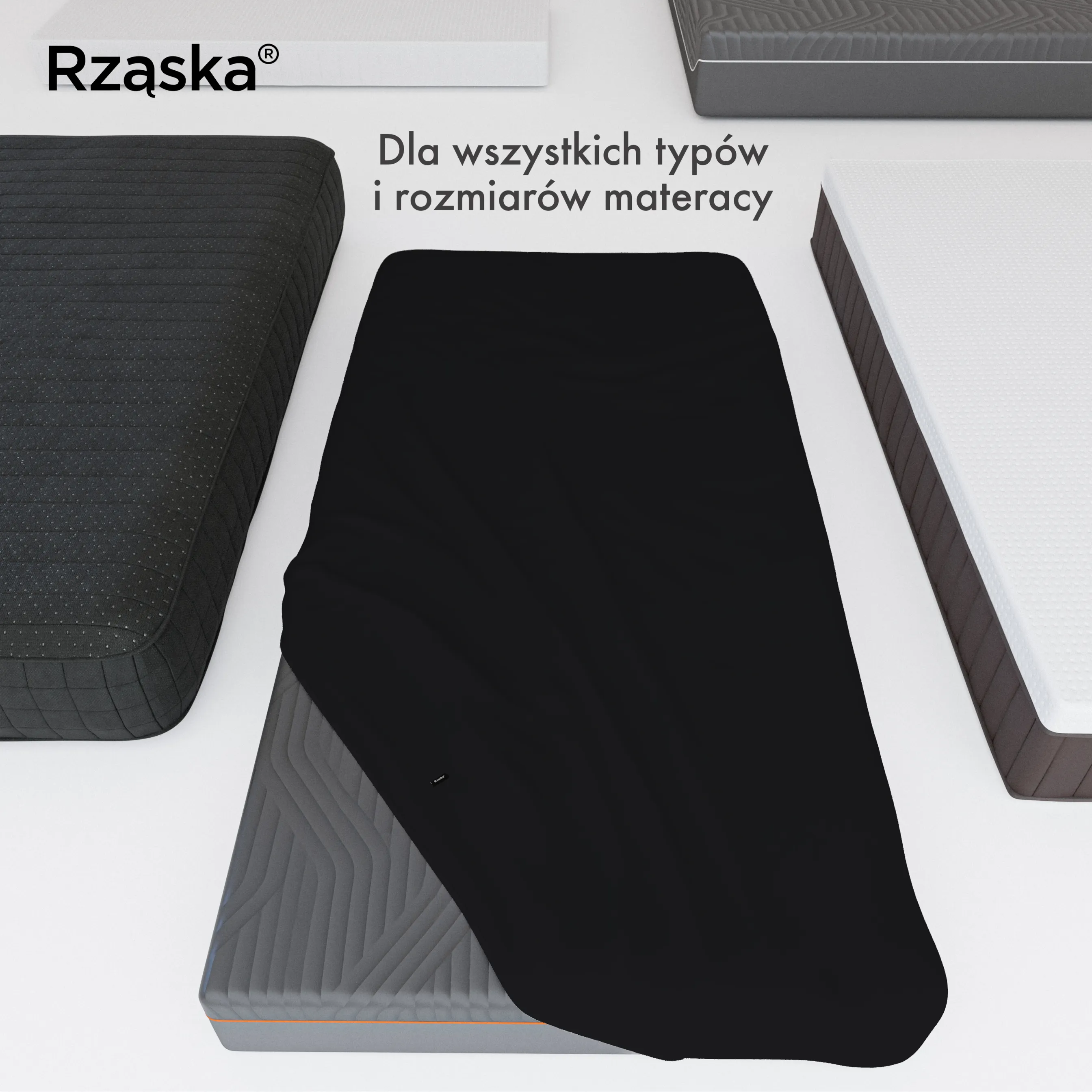 Prześcieradła z gumką Rząska® w rozmiarze 200x220 cm, wykonane z bawełny na wysokość materaca cm z kolekcji WOW! w kolorze Beyond Black, czarnym.