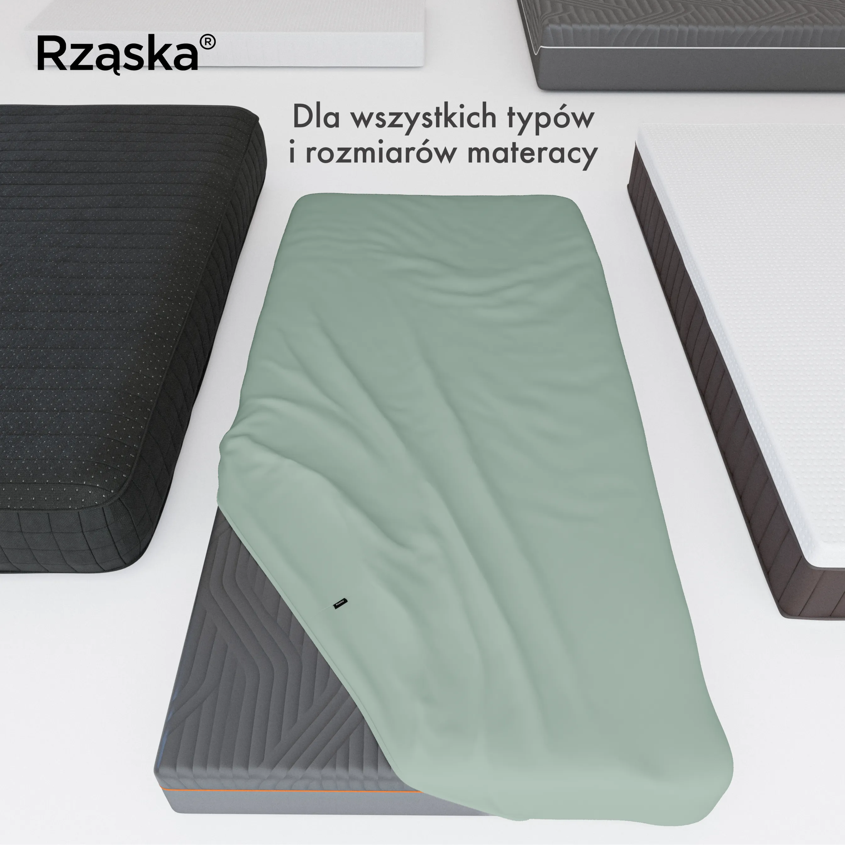 Prześcieradła z gumką Rząska® w rozmiarze 100x200 cm, wykonane z bawełny na wysokość materaca cm z kolekcji WOW! w kolorze Élysées Macarons, zielono-szarym.