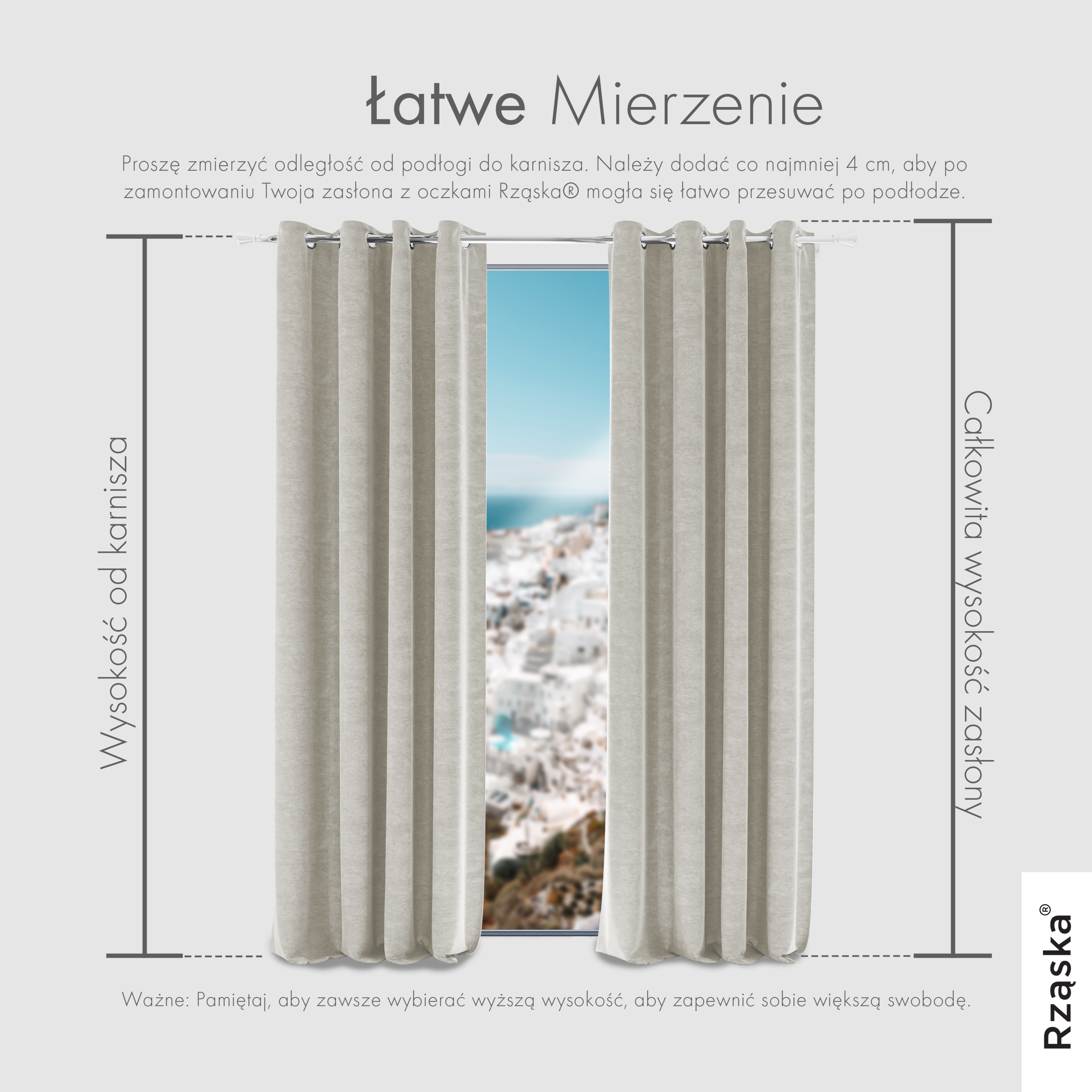 Zasłony zaciemniające Rząska® na przelotkach z kolekcji Millenium Velvet, 1 sztuka szyta na wymiar w kolorze Polar Bear, biało-szarym.