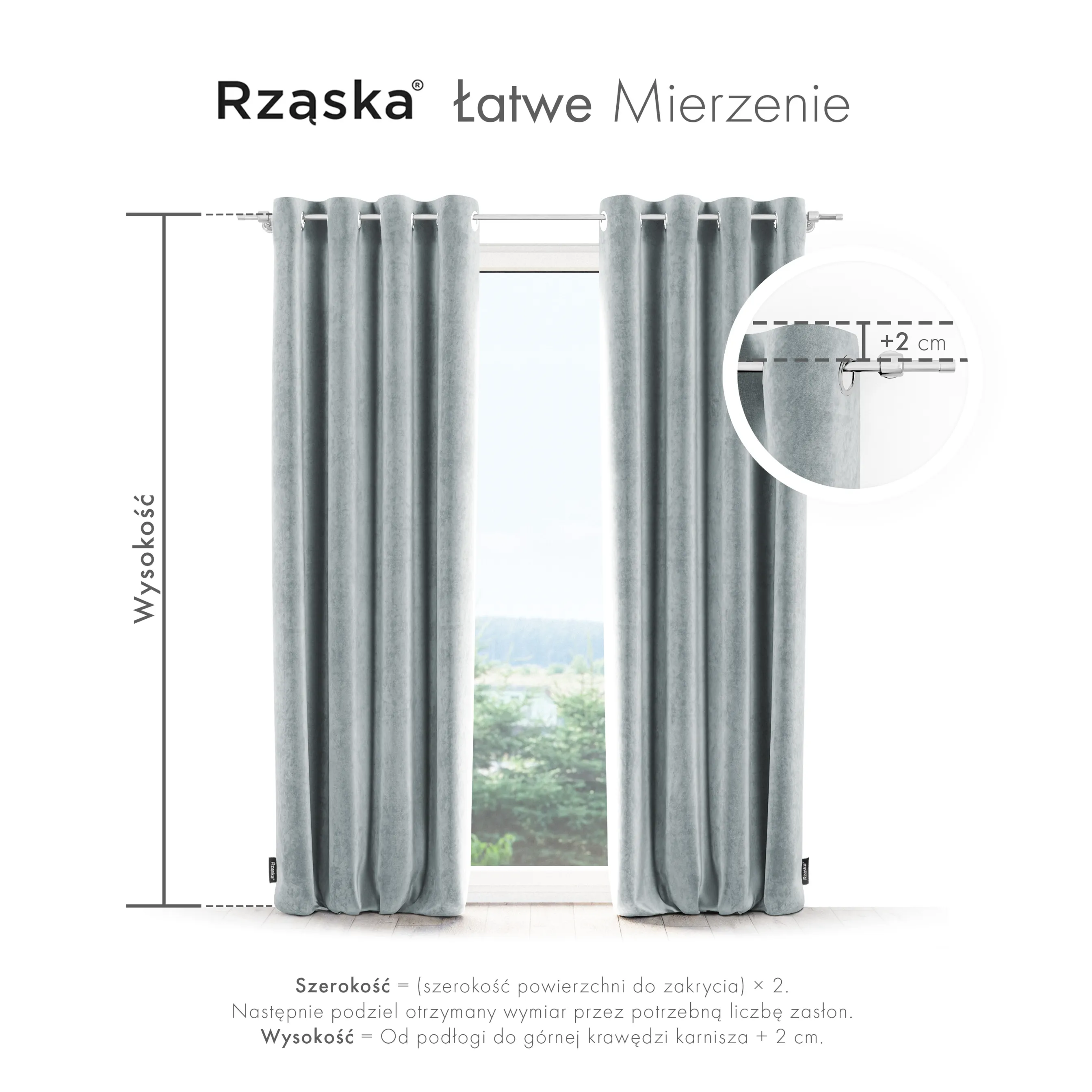 Zasłony zaciemniające Rząska® na przelotkach z kolekcji Millenium Velvet, 1 sztuka szyta na wymiar w kolorze Koala Shade, szarym.