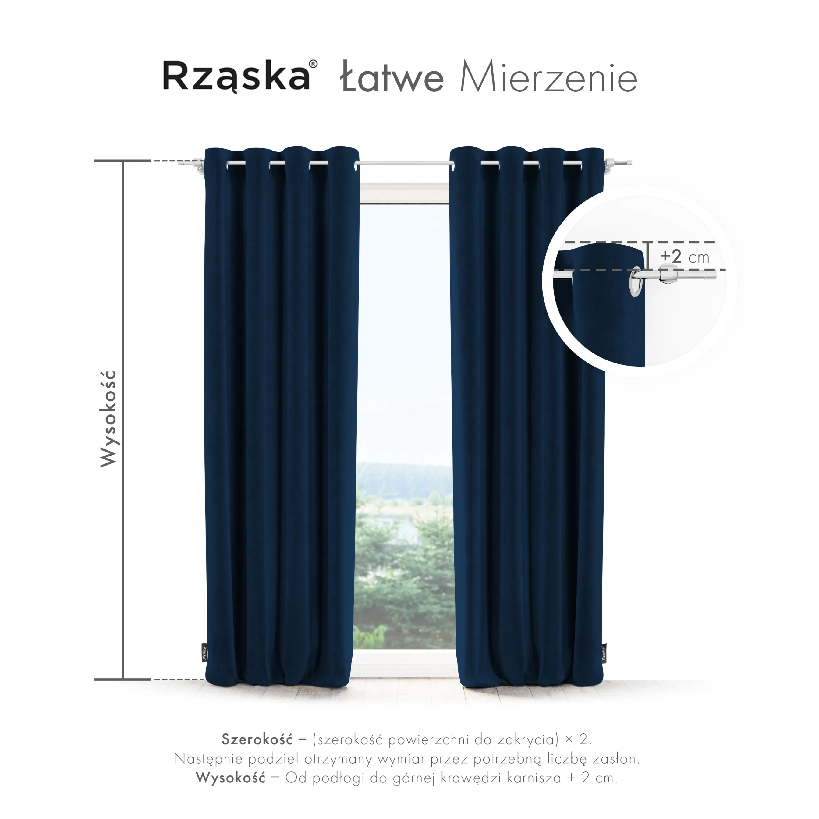 Zasłony zaciemniające Rząska® na przelotkach z kolekcji Millenium Velvet, 1 sztuka szyta na wymiar w kolorze Royal Blue, niebieskim.