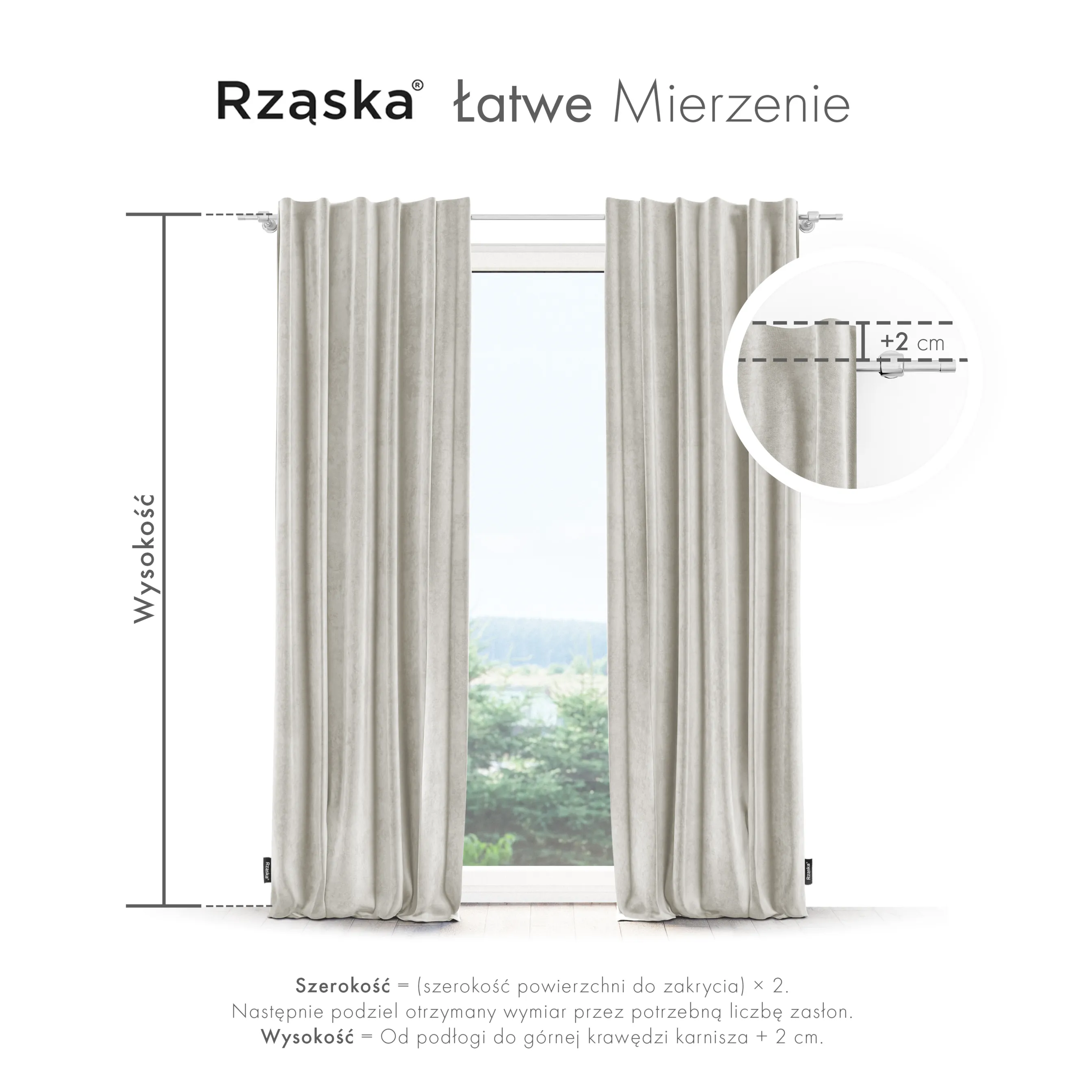 Zasłony zaciemniające Rząska® na taśmie z kolekcji Millenium Velvet, 1 sztuka szyta na wymiar w kolorze Polar Bear, biało-szarym.