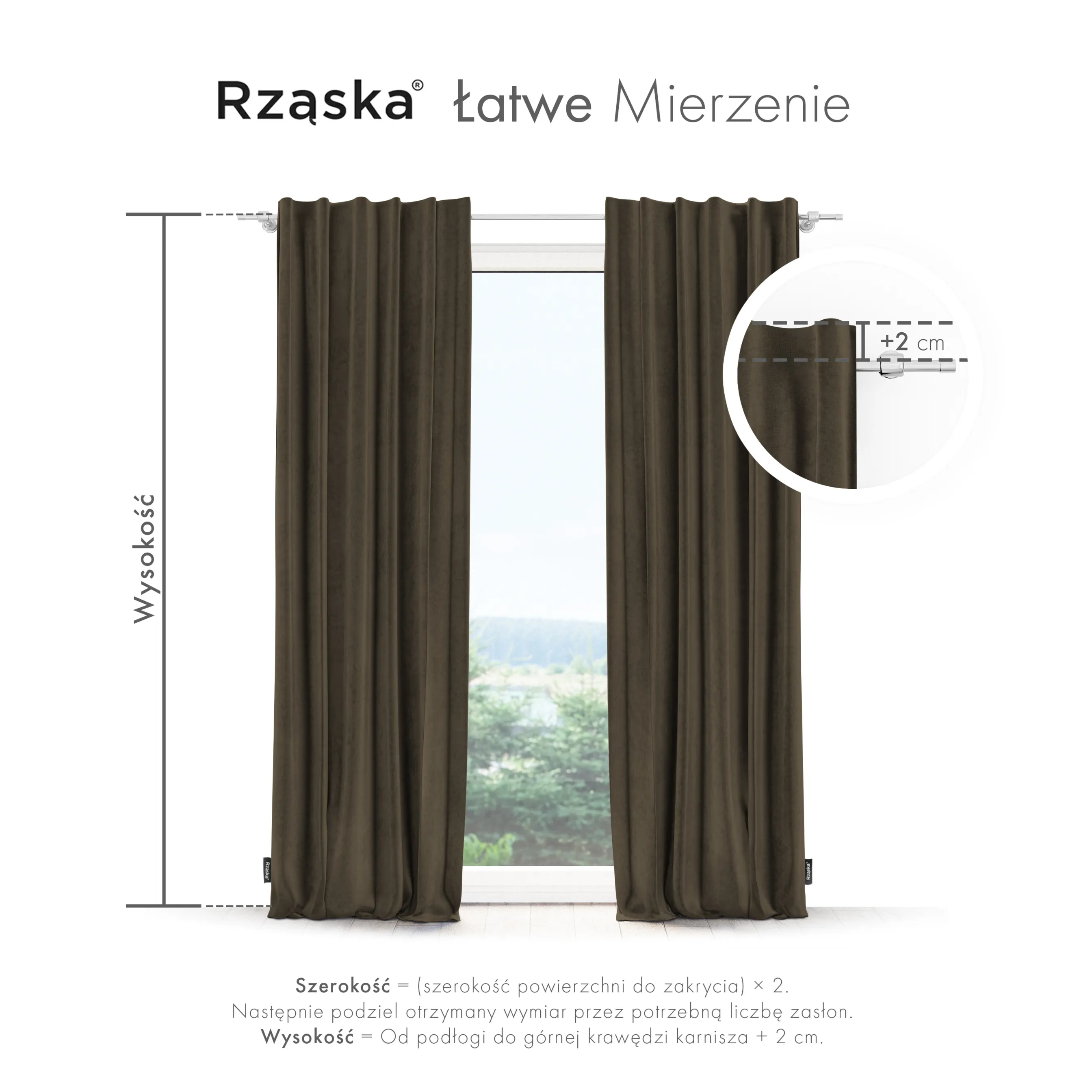 Zasłony zaciemniające Rząska® na taśmie z kolekcji Millenium Velvet, 1 sztuka szyta na wymiar w kolorze Bright Lead, brązowym.
