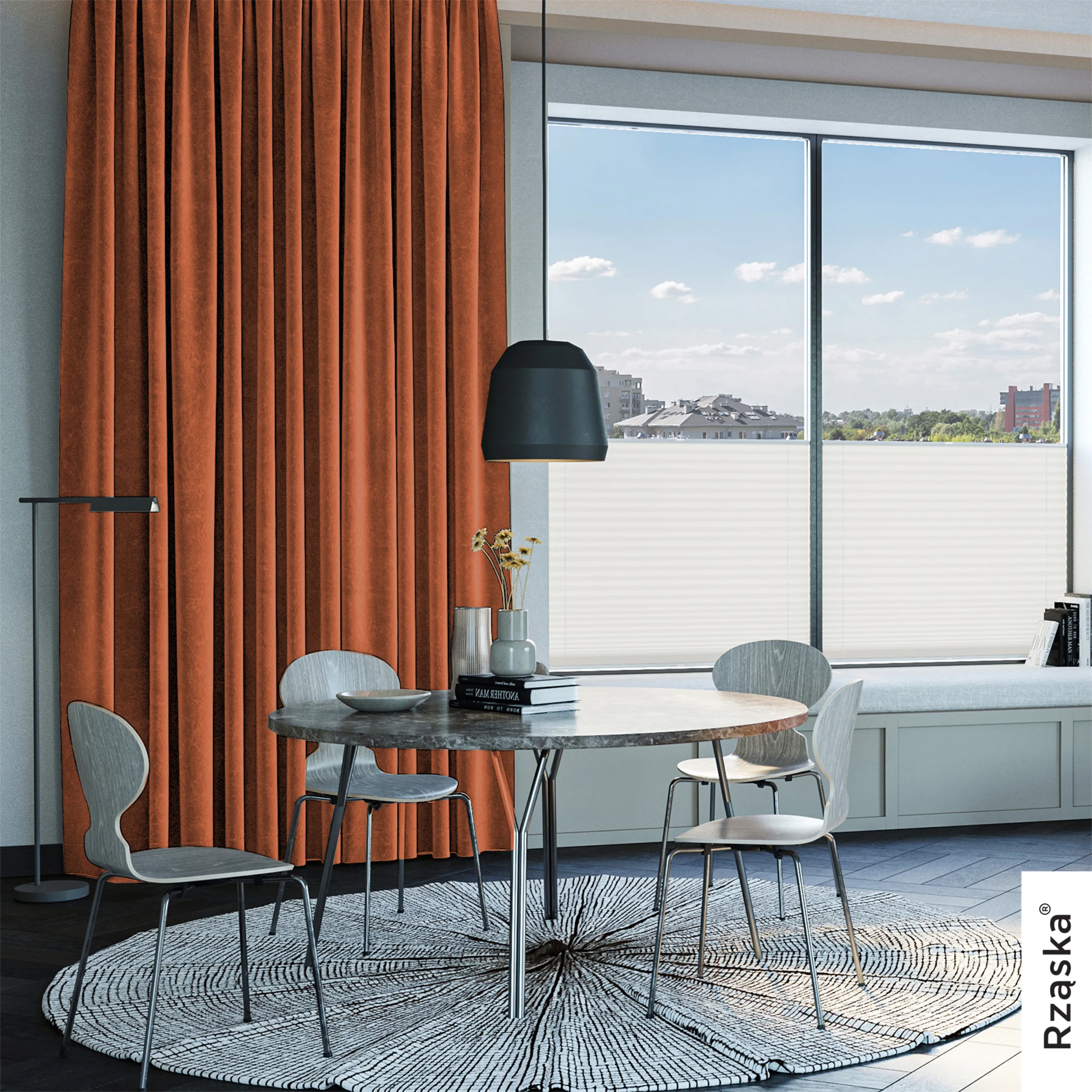 Zasłony zaciemniające Rząska® na przelotkach z kolekcji Millenium Velvet, 1 sztuka szyta na wymiar w kolorze Marmalade, pomarańczowym.