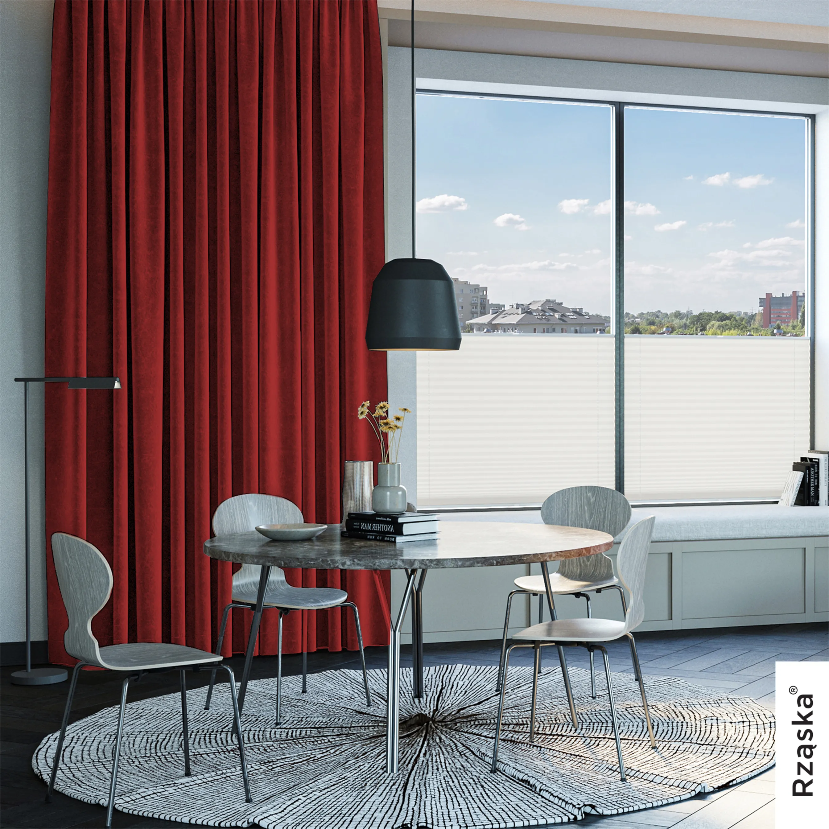 Zasłony zaciemniające Rząska® na przelotkach z kolekcji Millenium Velvet, 1 sztuka szyta na wymiar w kolorze Sangria, czerwonym.