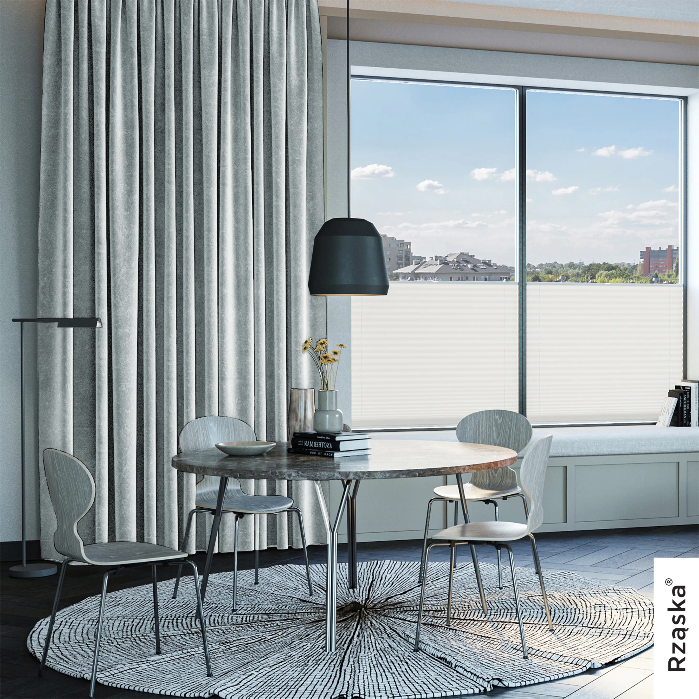 Zasłony zaciemniające Rząska® na przelotkach z kolekcji Millenium Velvet, 1 sztuka szyta na wymiar w kolorze Koala Shade, szarym.