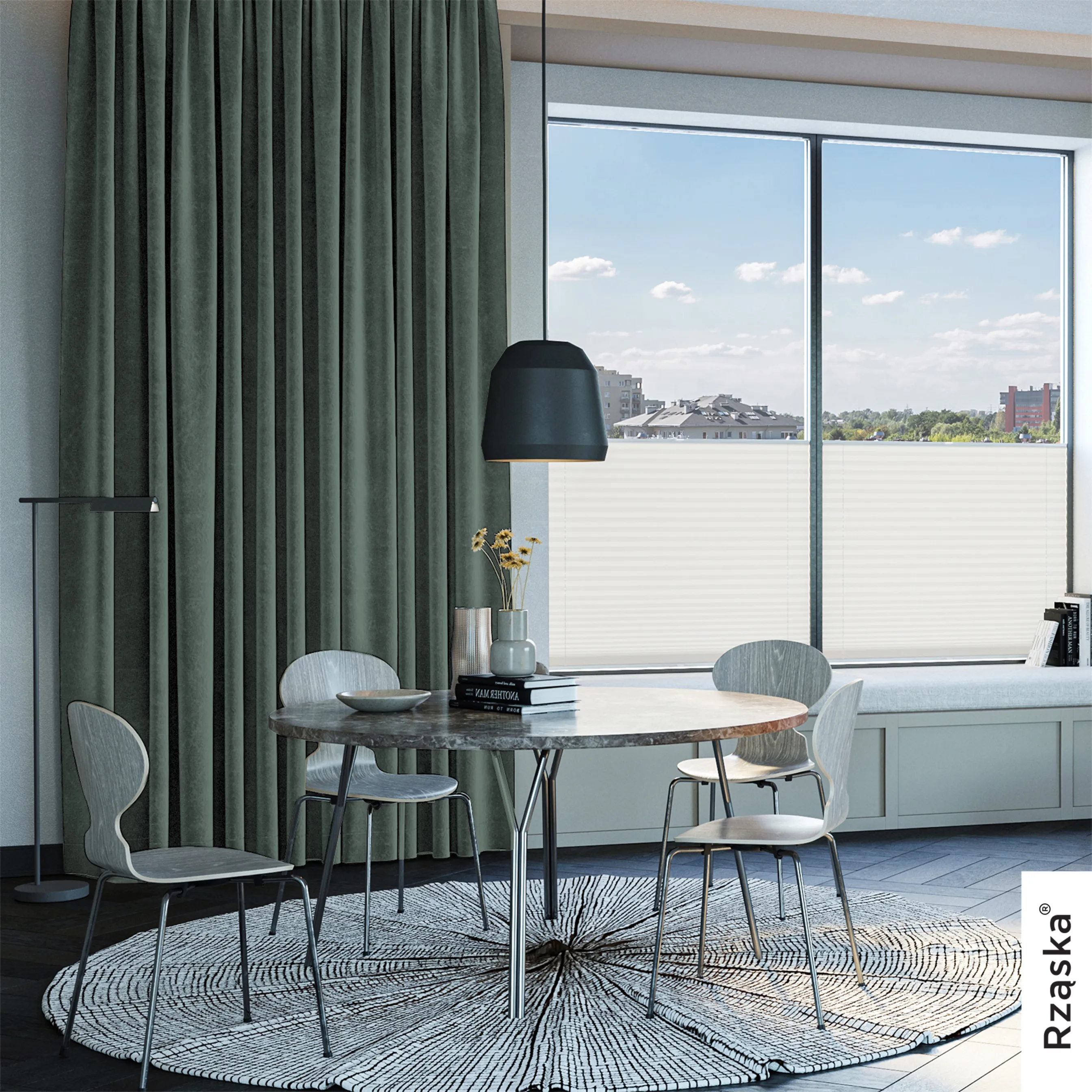 Zasłony zaciemniające Rząska® na przelotkach z kolekcji Millenium Velvet, 1 sztuka szyta na wymiar w kolorze Isle of Pines, ciemnoniebieskim.